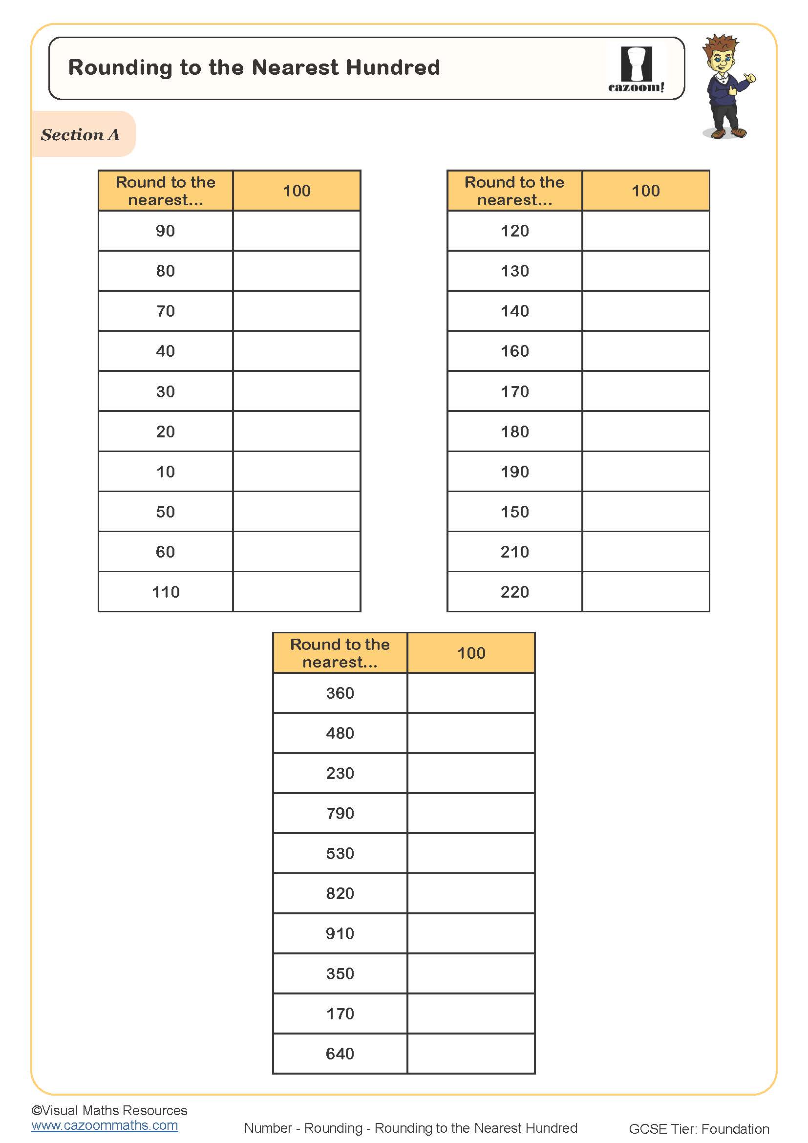 Preview of Rounding to the Nearest Hundred
