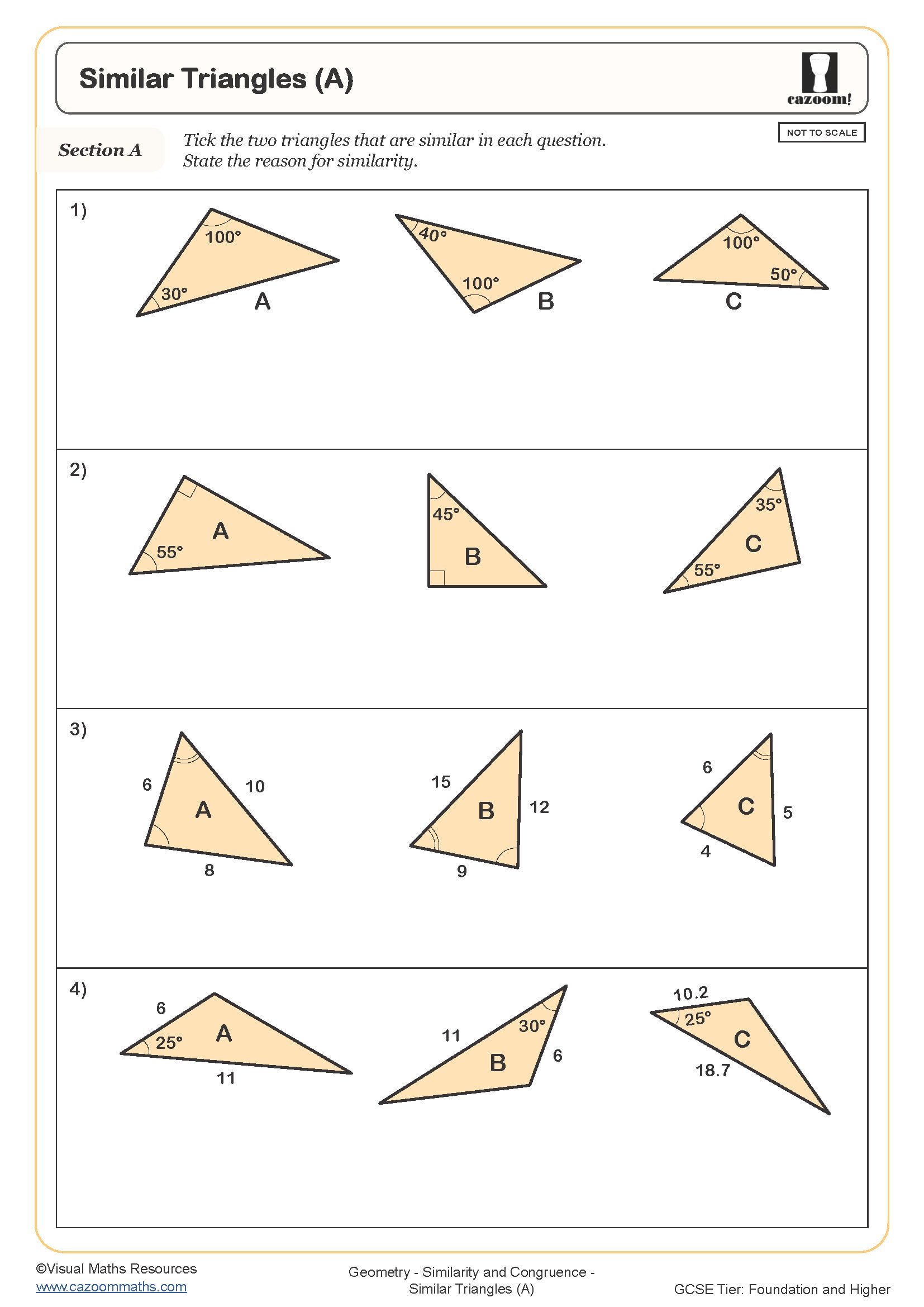 Preview of Similar Triangles (A)