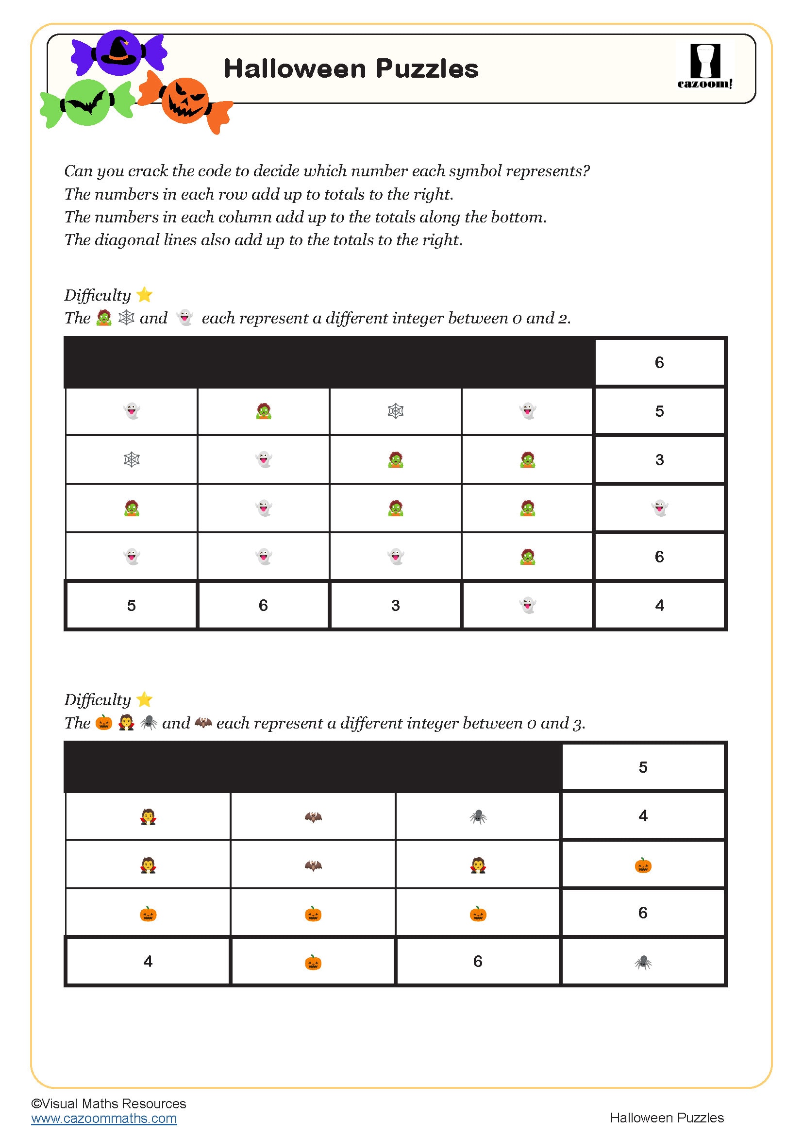 Preview of Halloween Puzzles