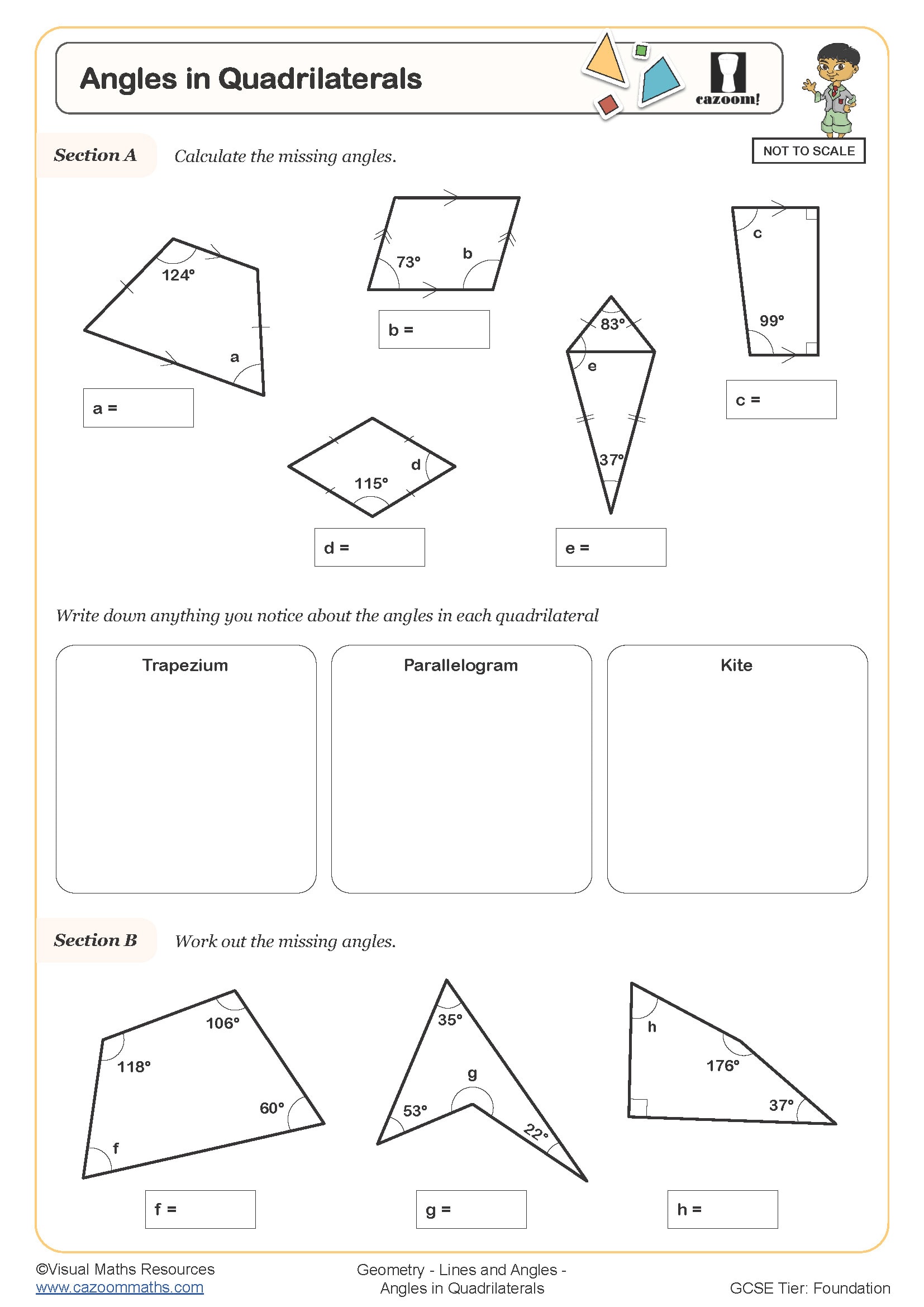 Preview of Angles in Quadrilaterals