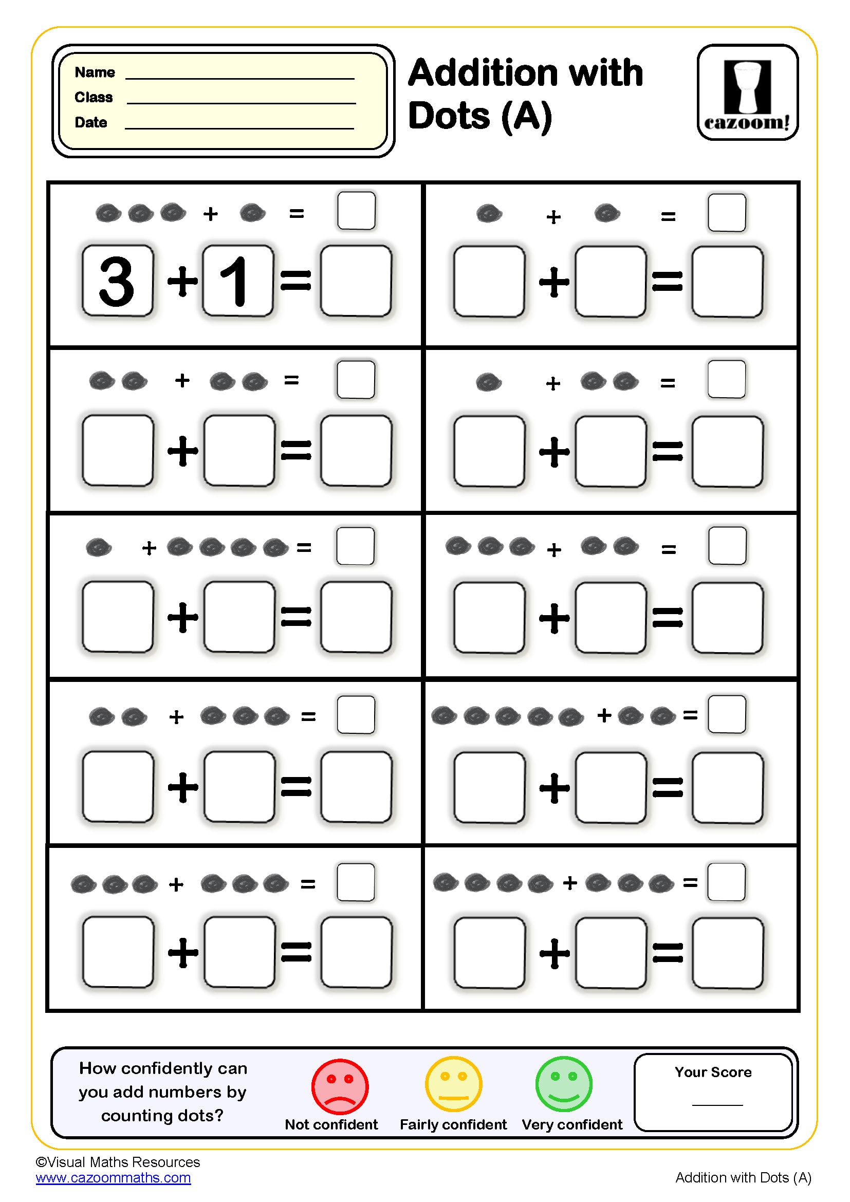 Preview of Addition with dots (A)