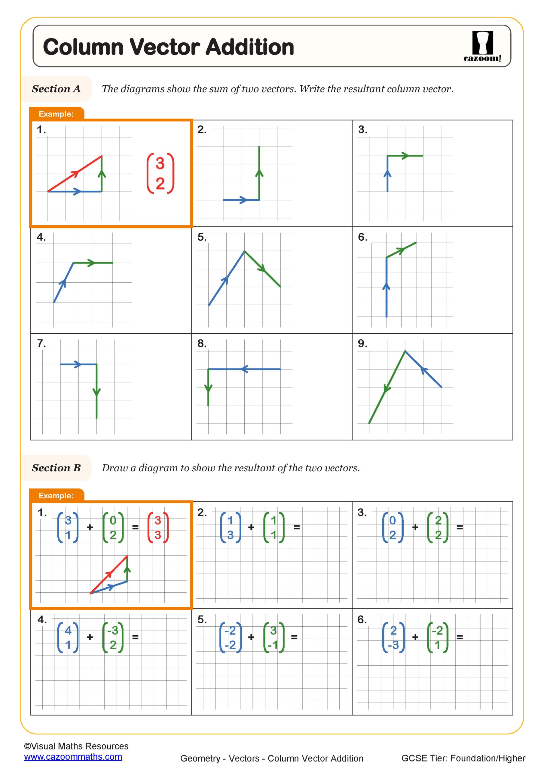 Preview of Column Vector Addition