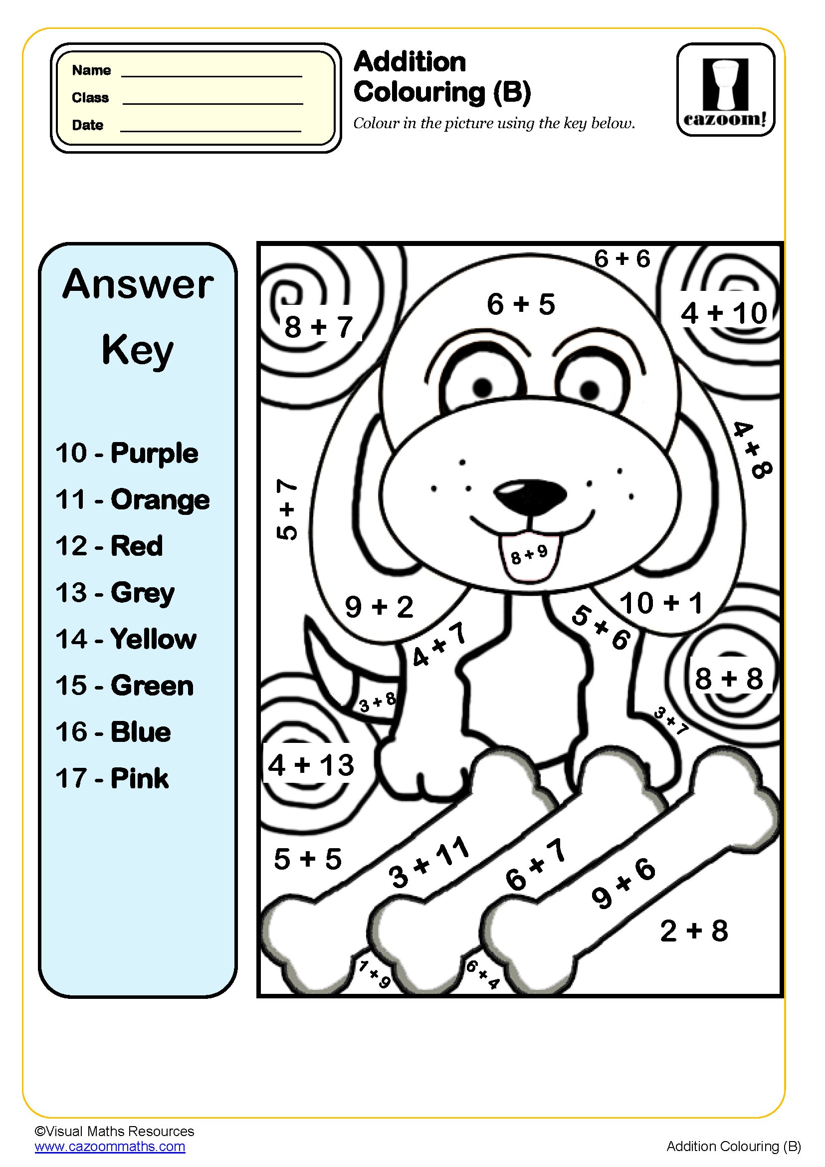 Preview of Addition Colouring (B)