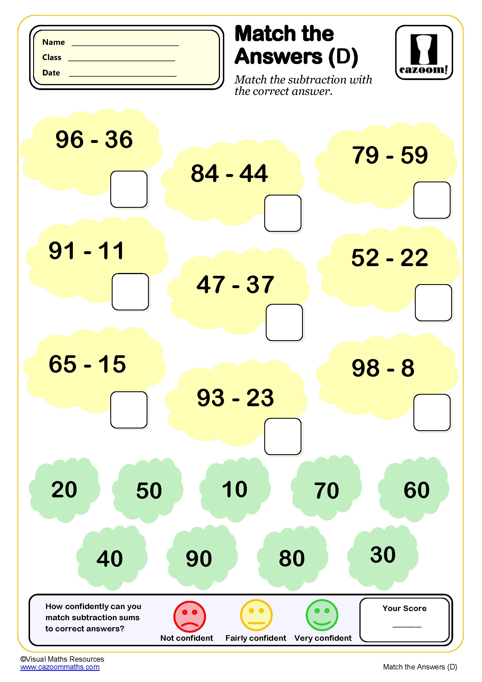 Preview of Match the Answers (D)