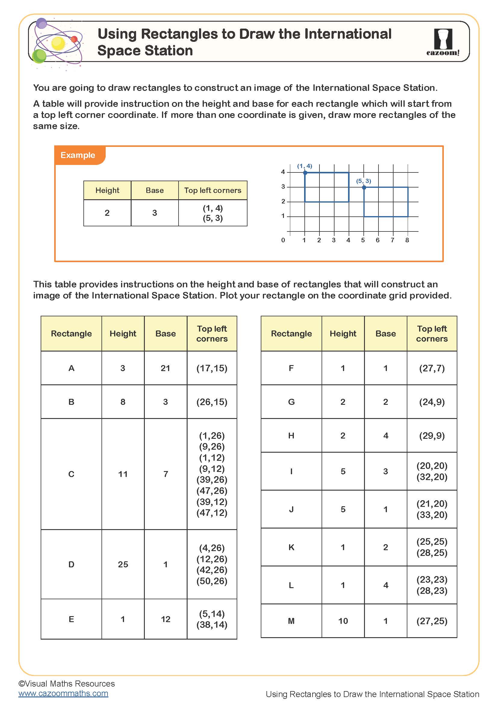 Preview of Using Rectangles to Draw the International Space Station
