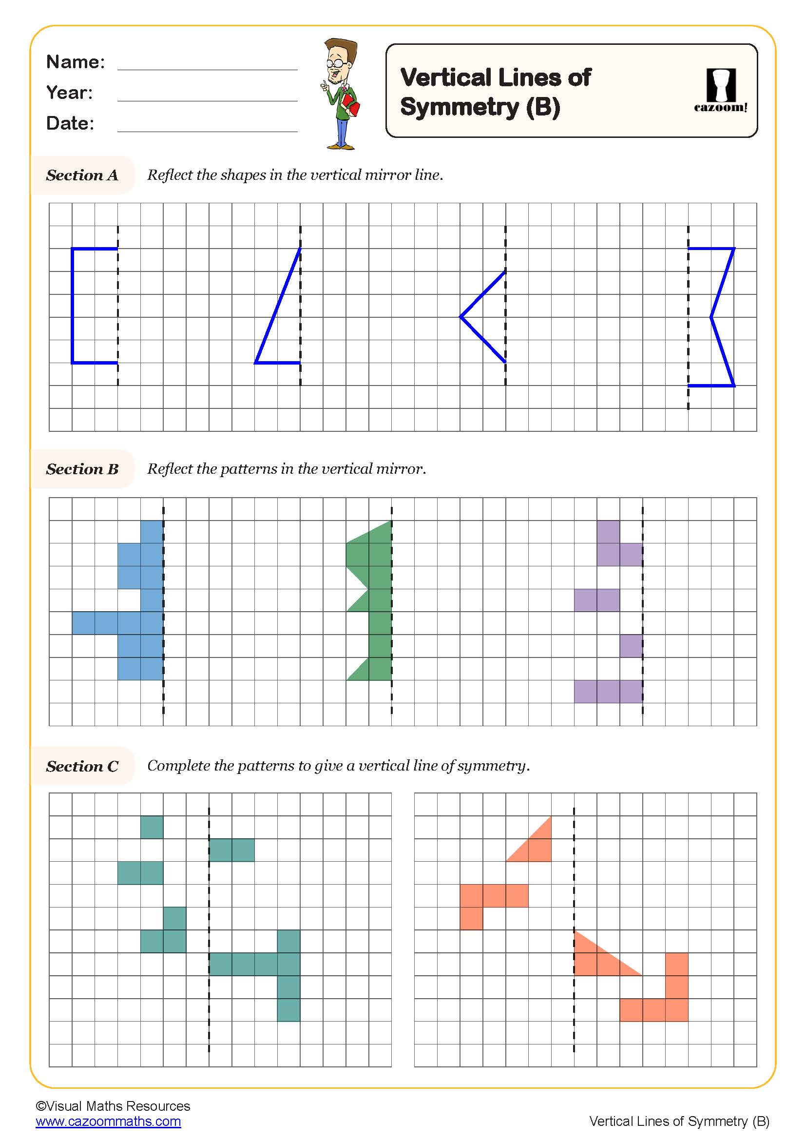 Preview of Vertical Lines of Symmetry (B)