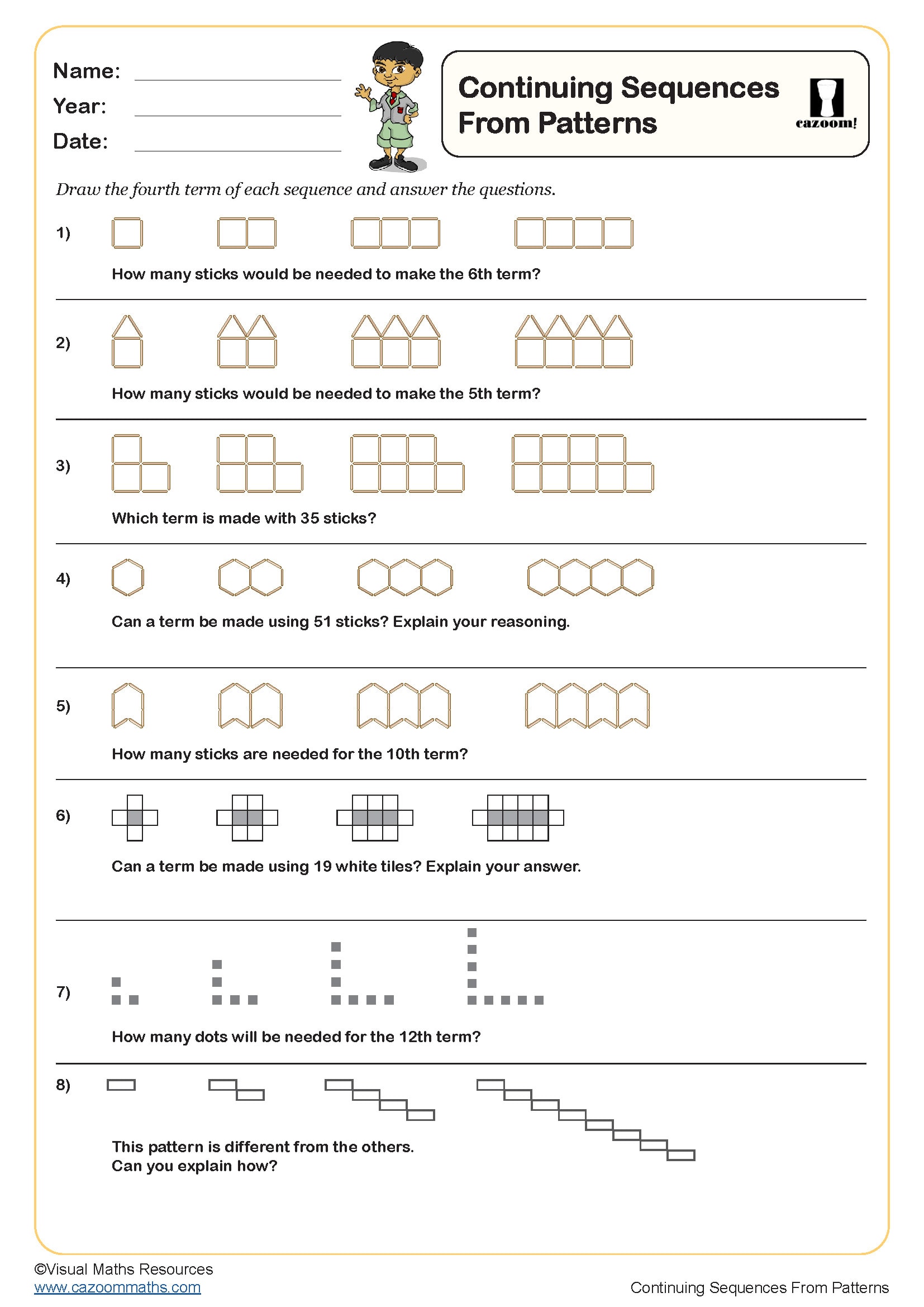 Preview of Continuing Sequences from Patterns