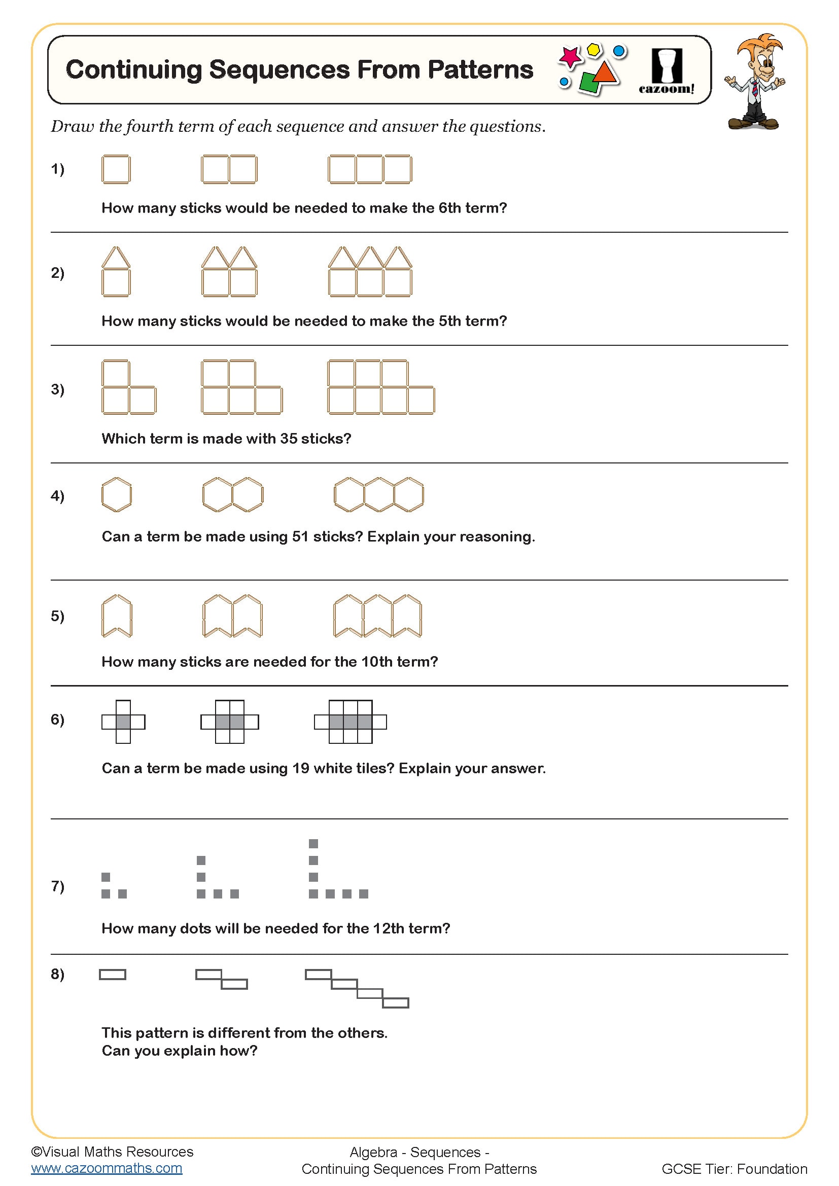 Preview of Continuing Sequences from Patterns