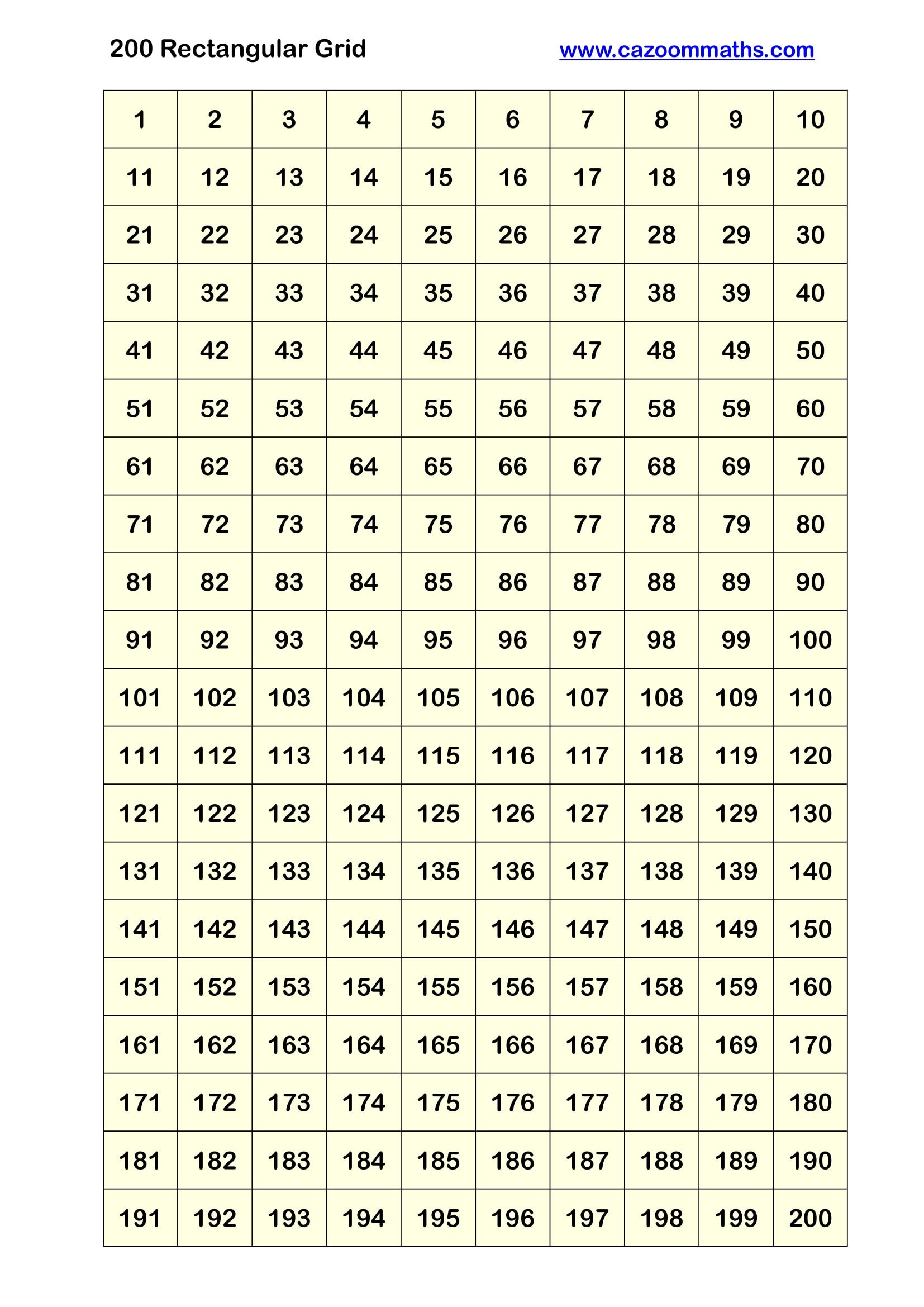 Preview of 200 Rectangular Grid