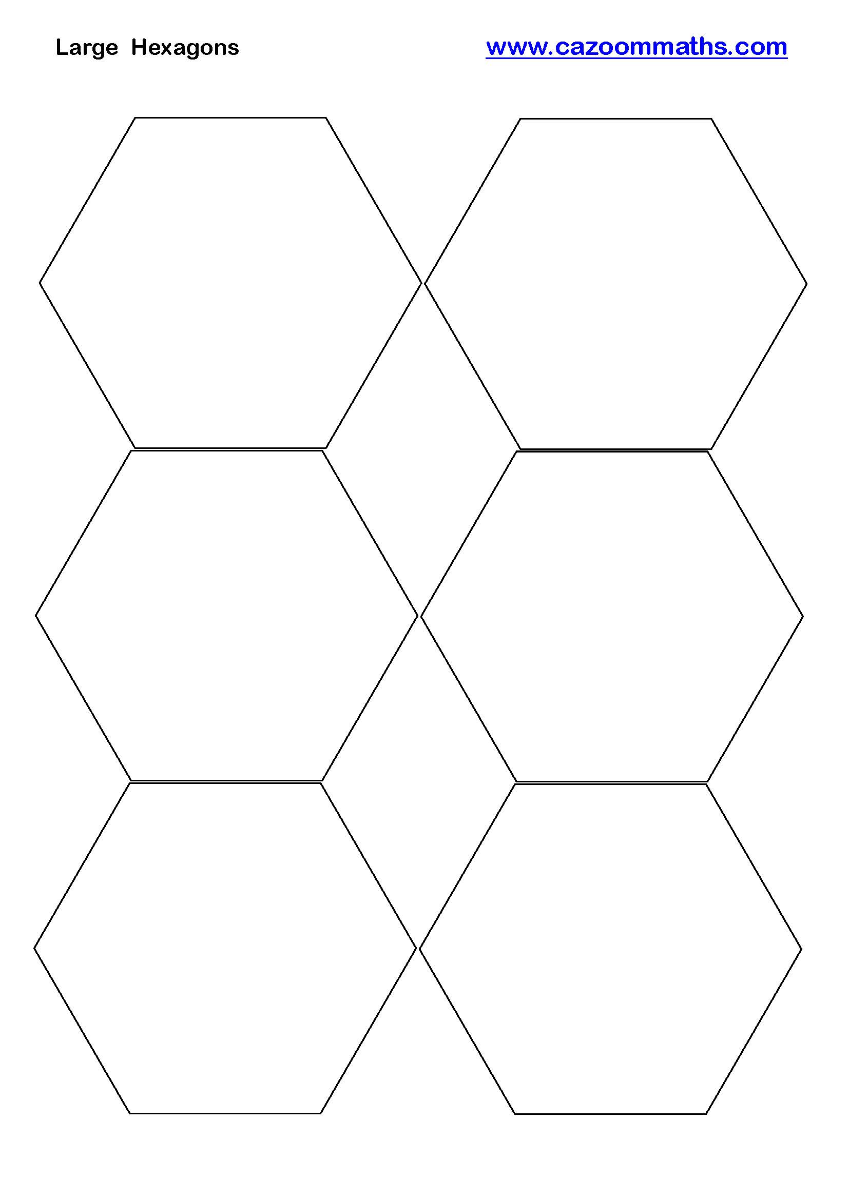 Preview of Large Hexagons Printable