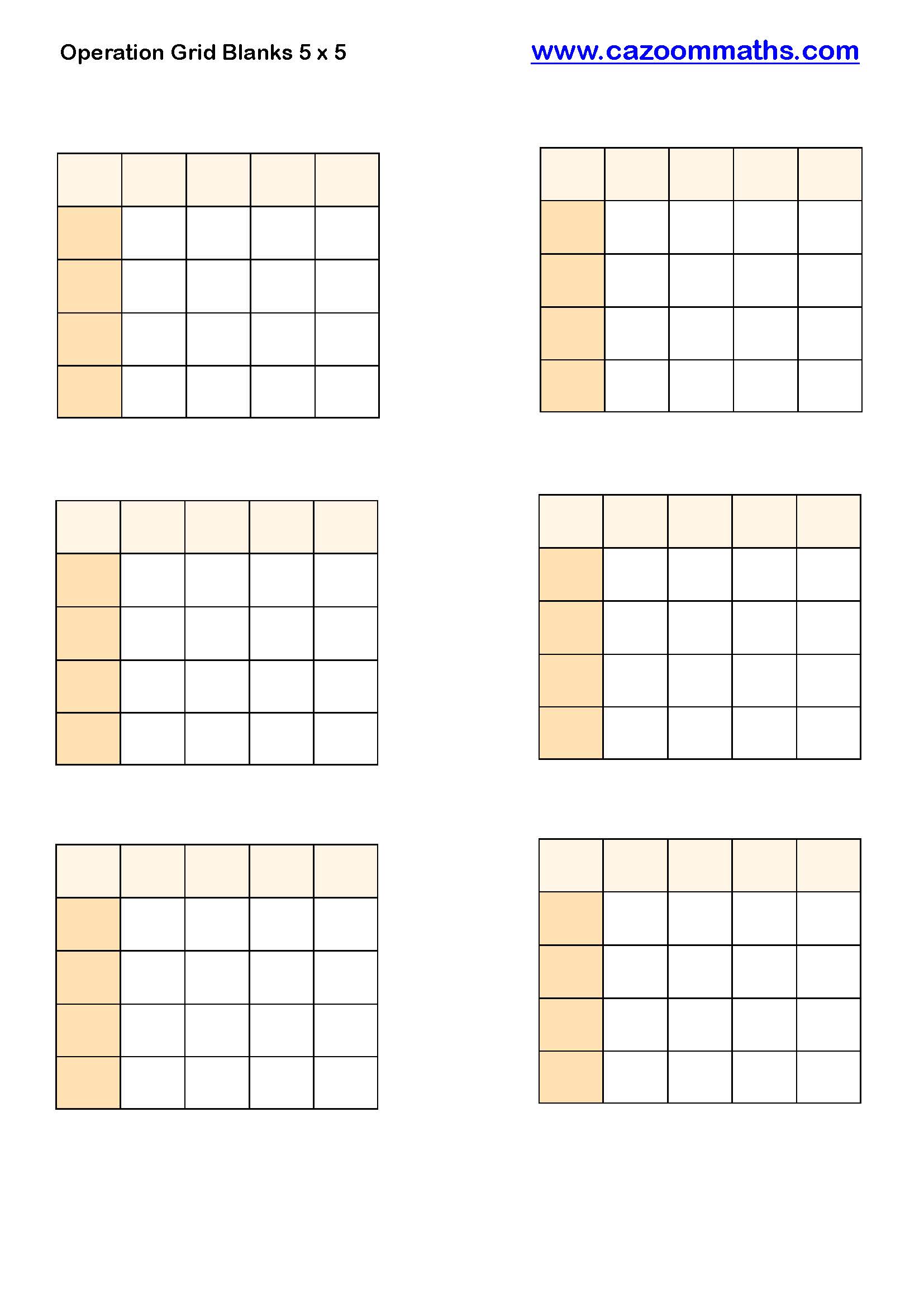 Preview of Operation Grid Blanks 5 x 5