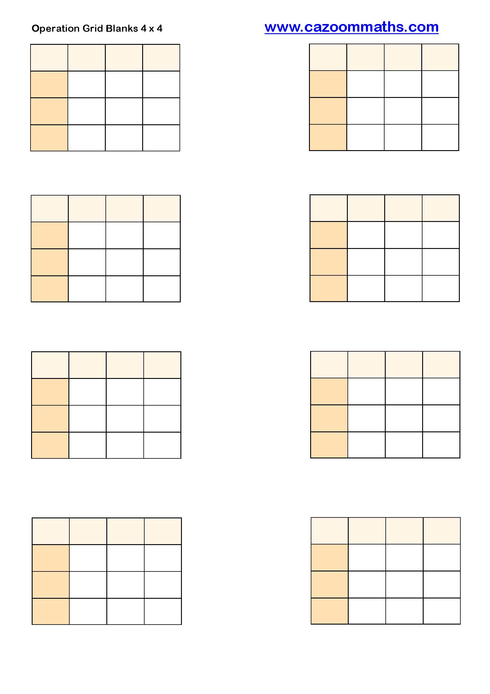Preview of Operation Grid Blanks 4 x 4
