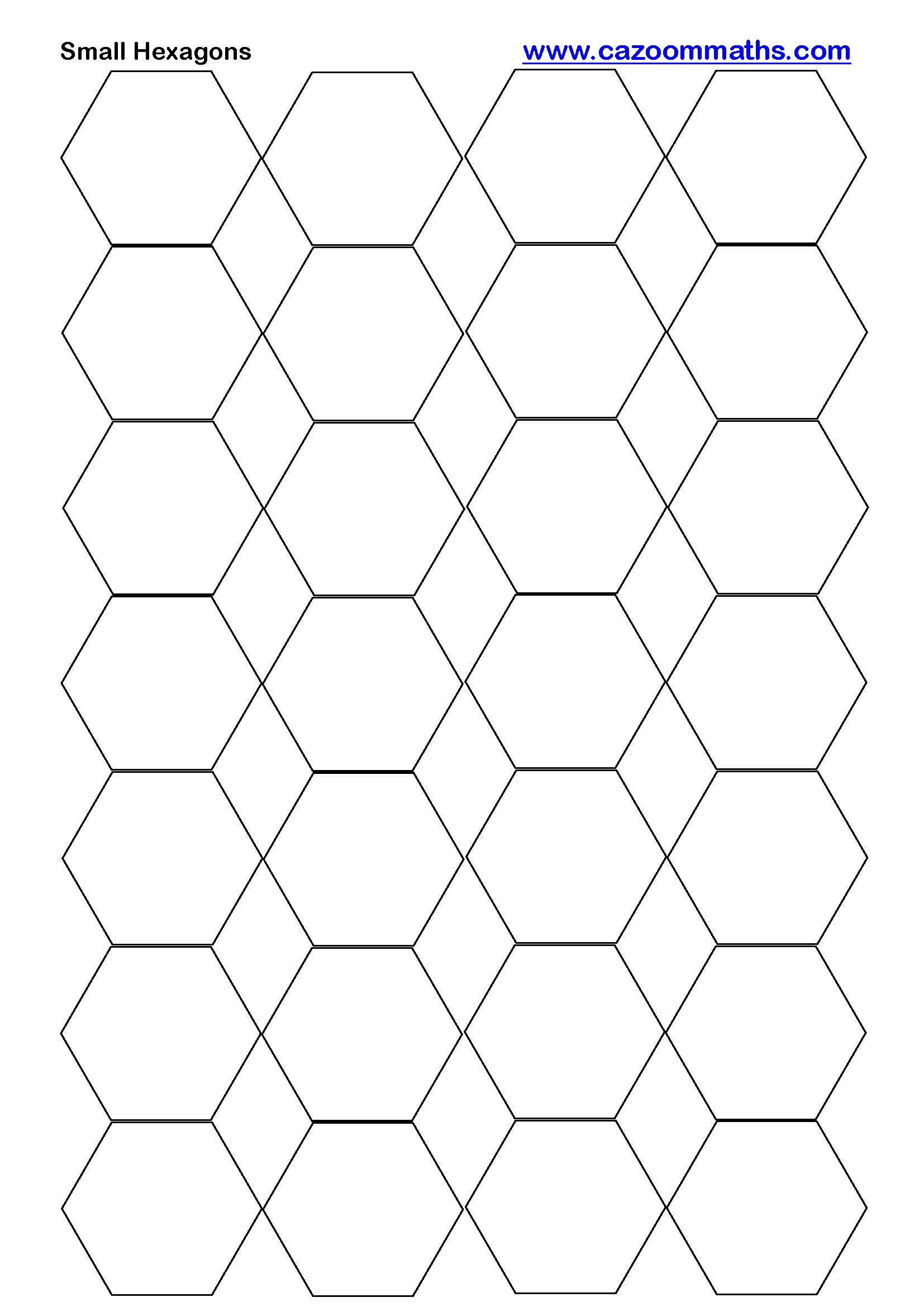 Preview of Small Hexagons Printable