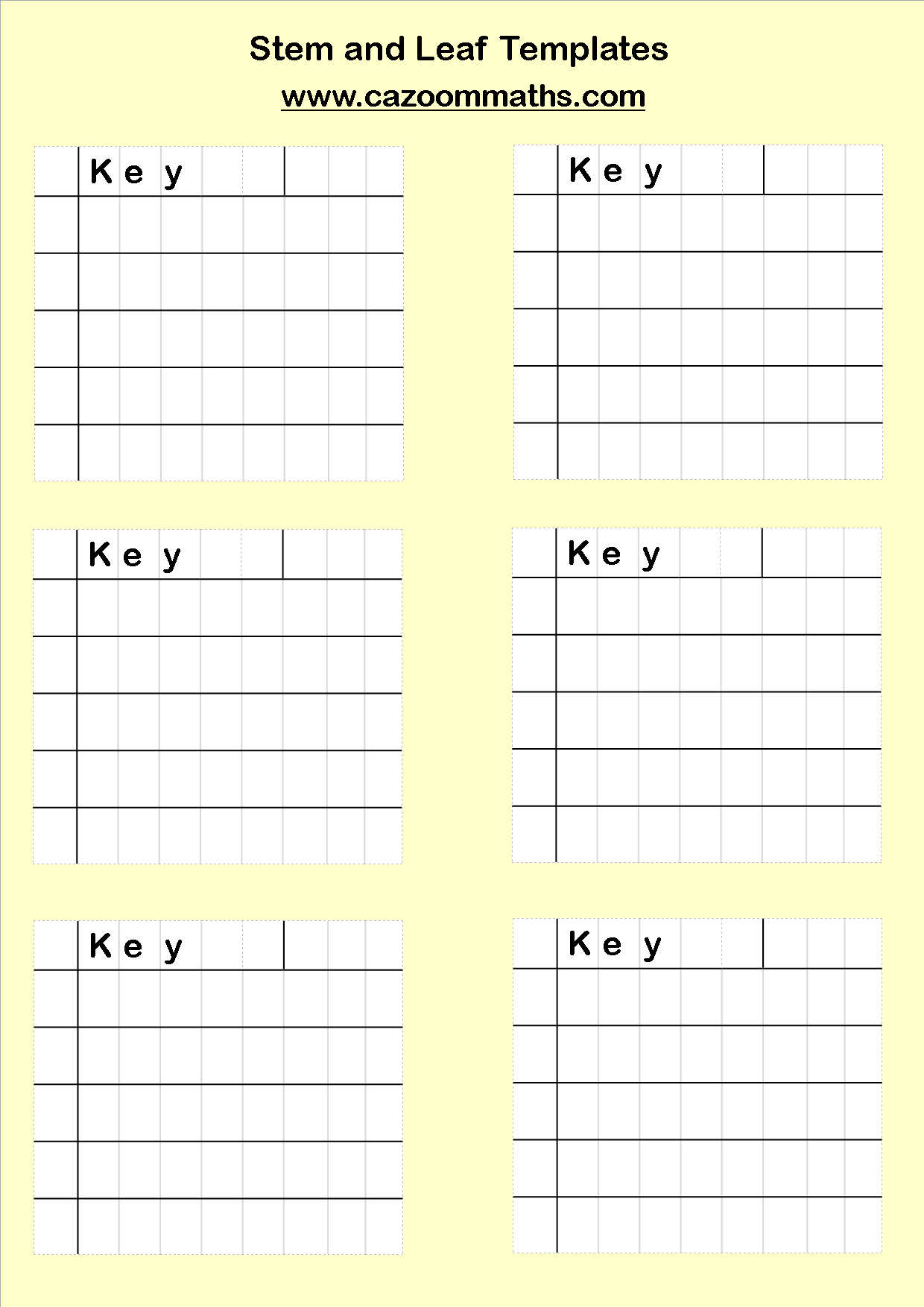 Preview of Stem and Leaf Diagrams Templates