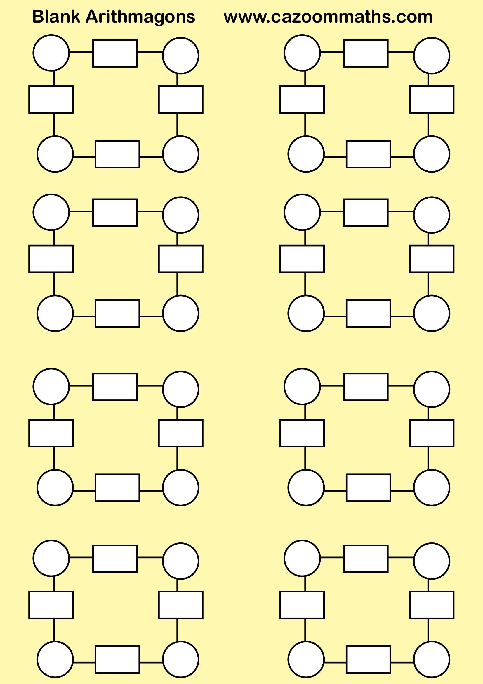 Preview of Arithmagons Blank Squares