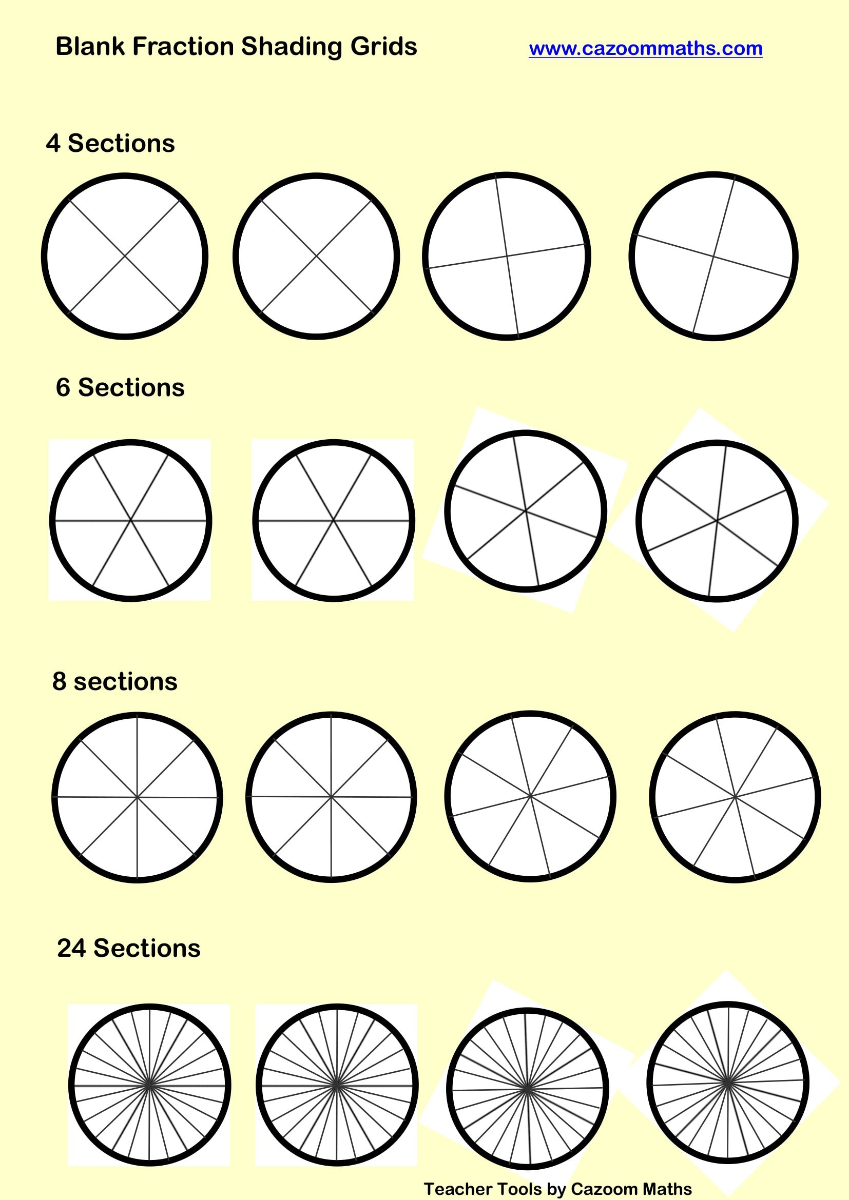 Preview of Blank Fraction Shading Grids 3