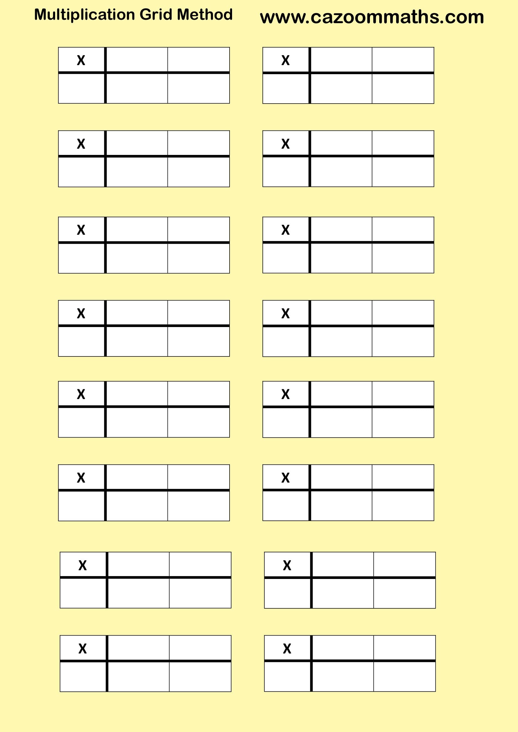 Preview of Multiplication Grid Method