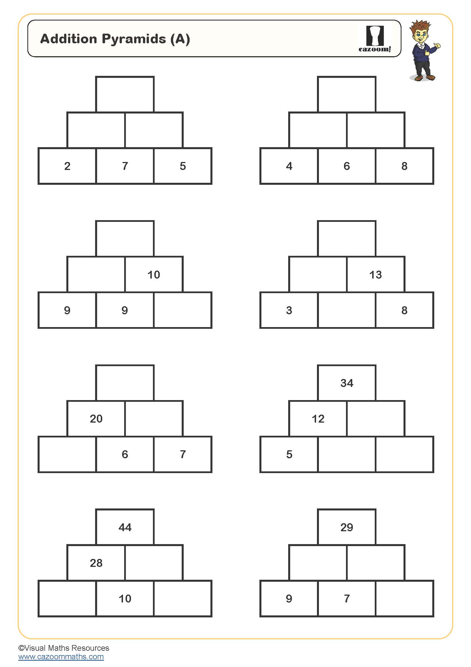 Preview of Addition Pyramids (A)