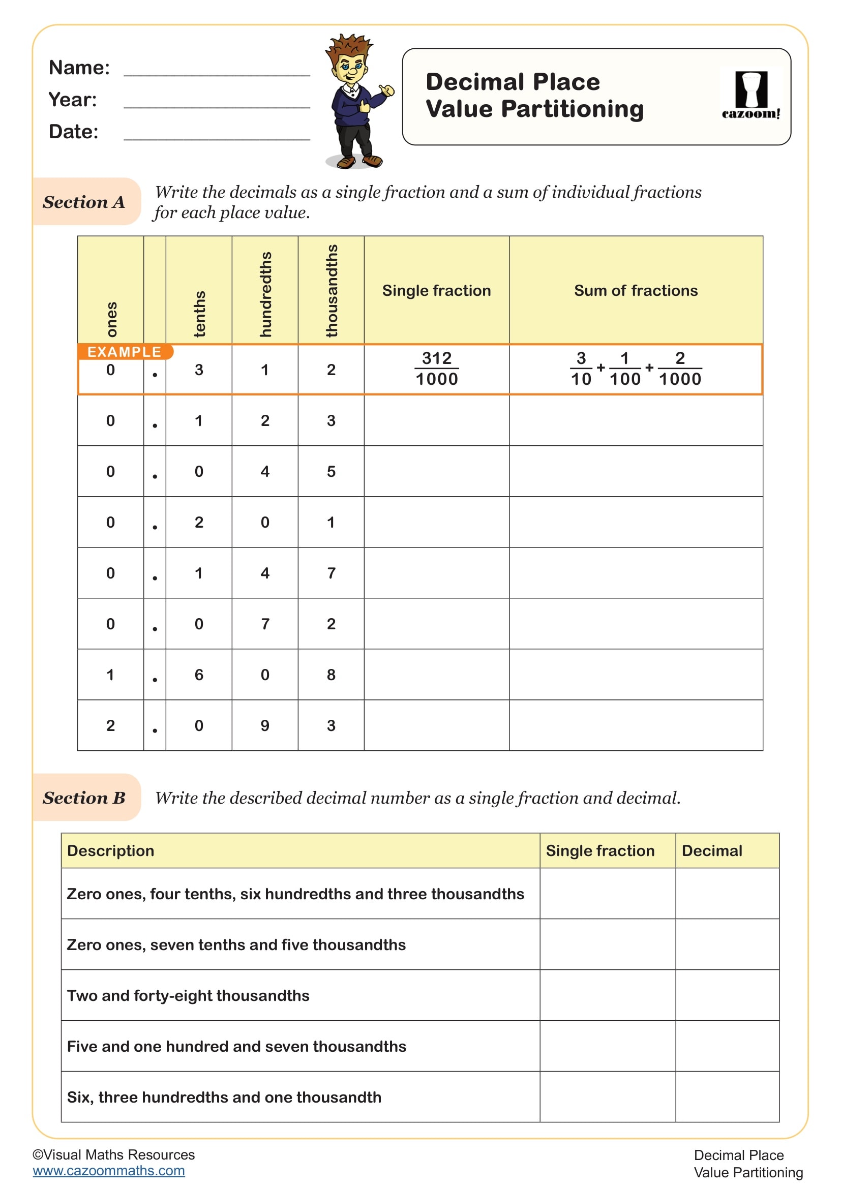 Preview of Decimal Place Partitioning