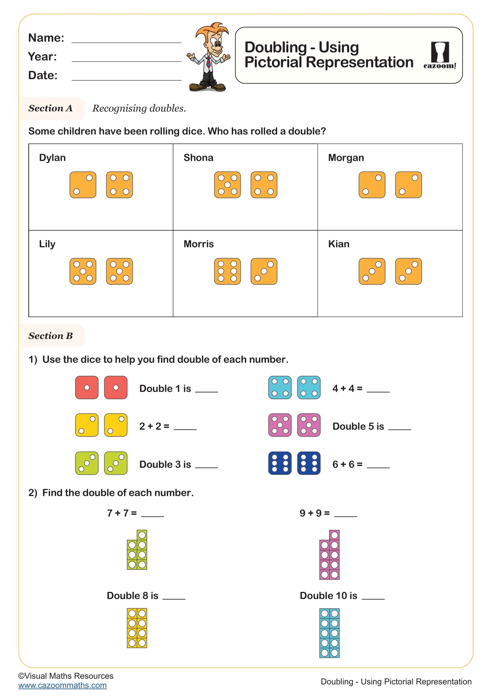 Preview of Doubling using Pictorial Representation