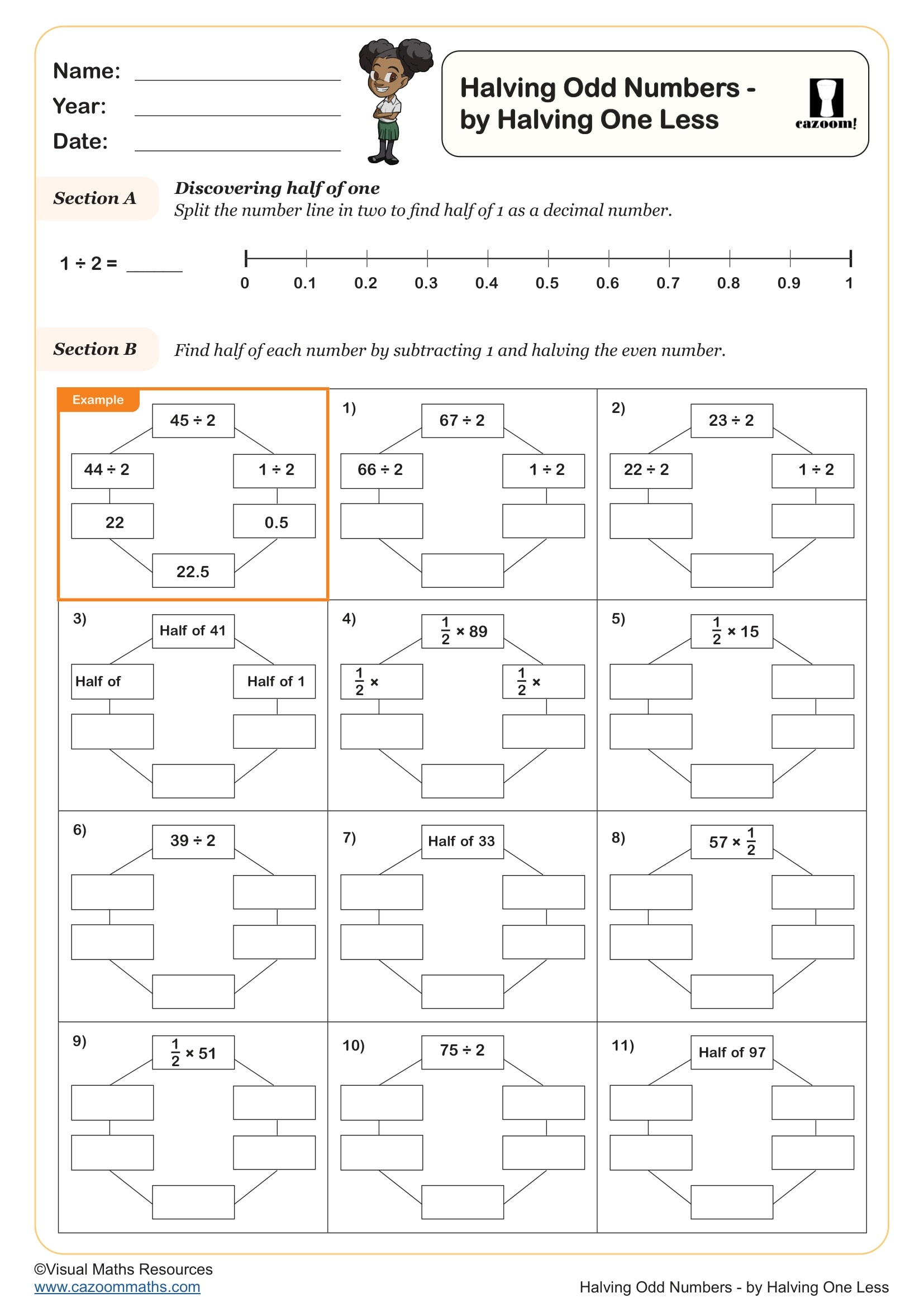 Preview of Halving Odd Numbers by Halving One Less