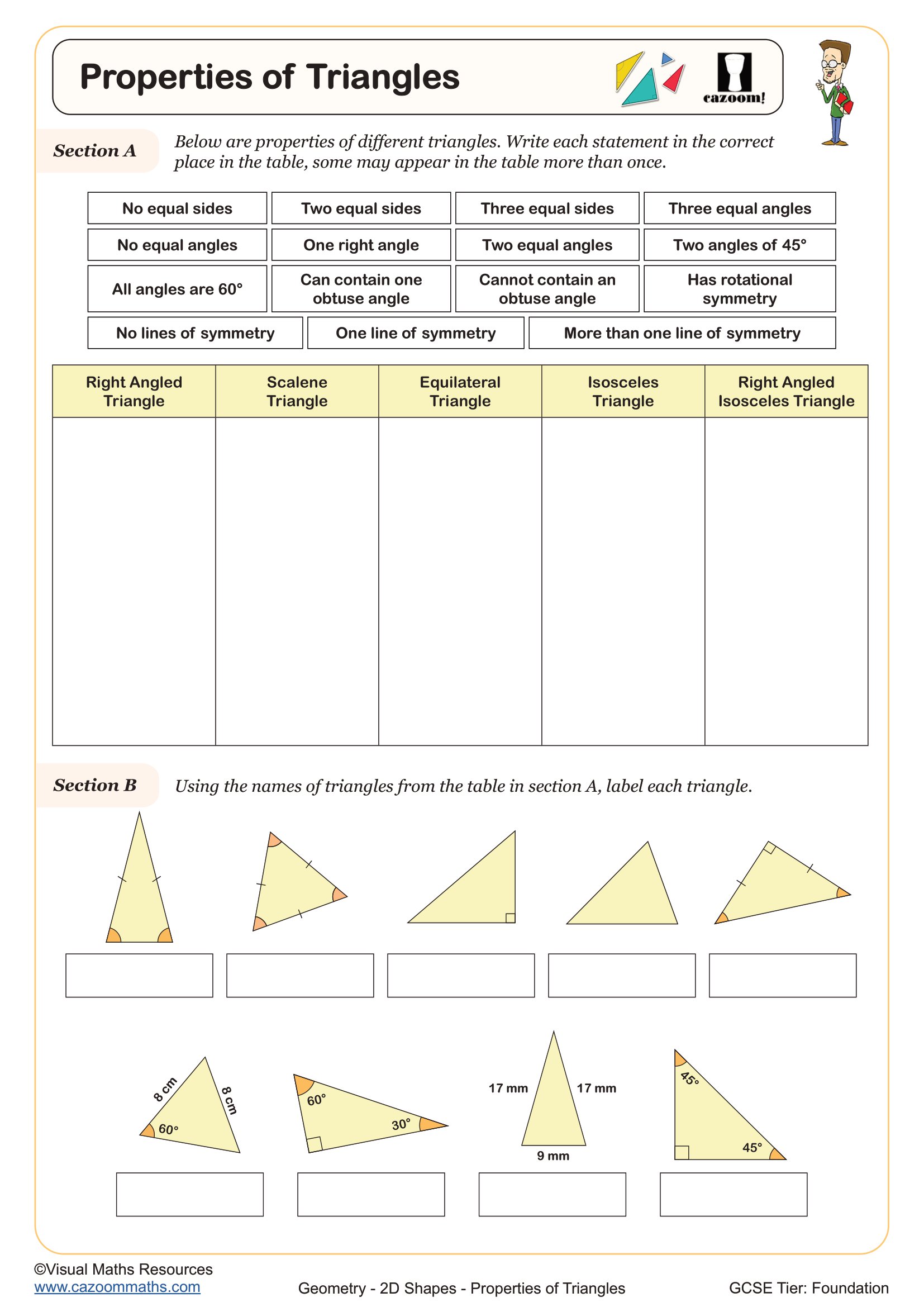 Preview of Properties of Triangles