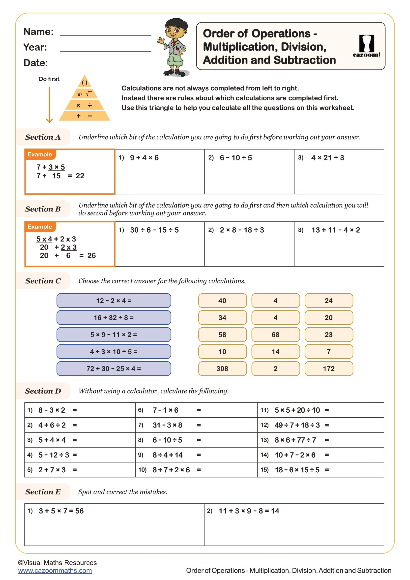 Preview of Order of Operations