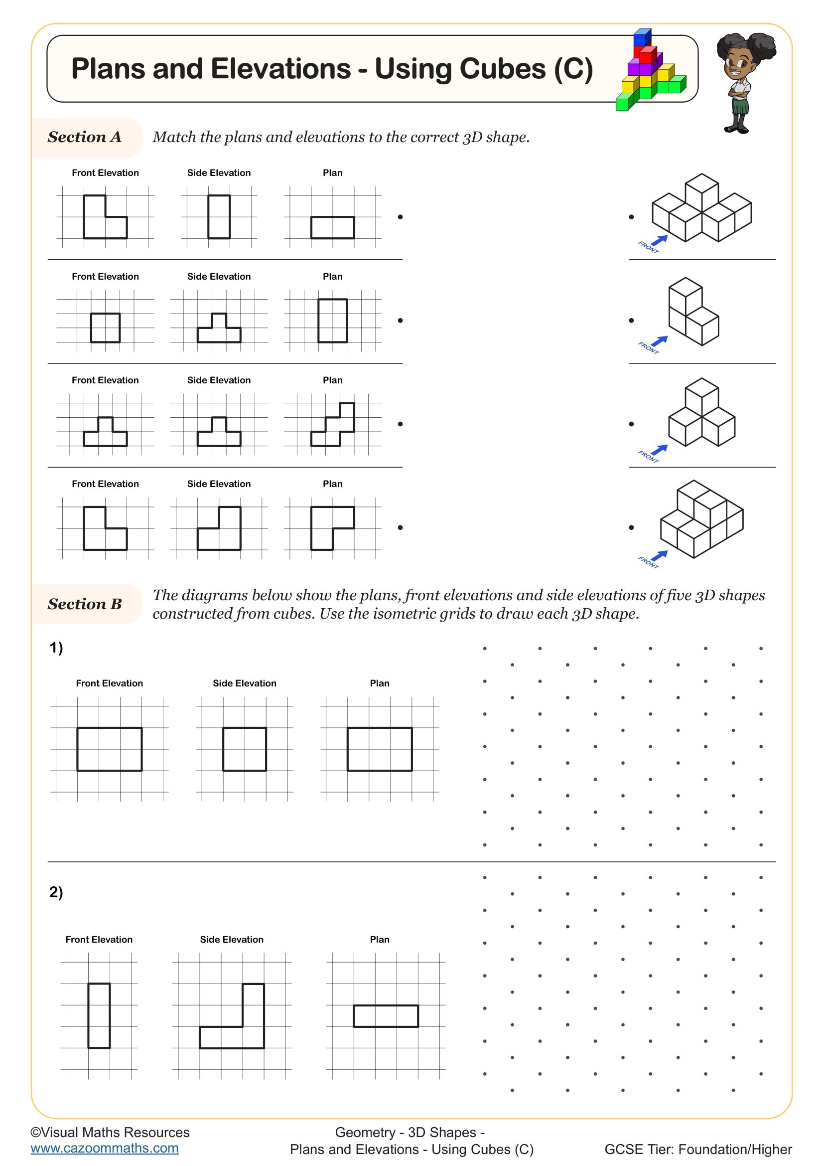 Preview of Plan and Elevations - Using Cubes (C)