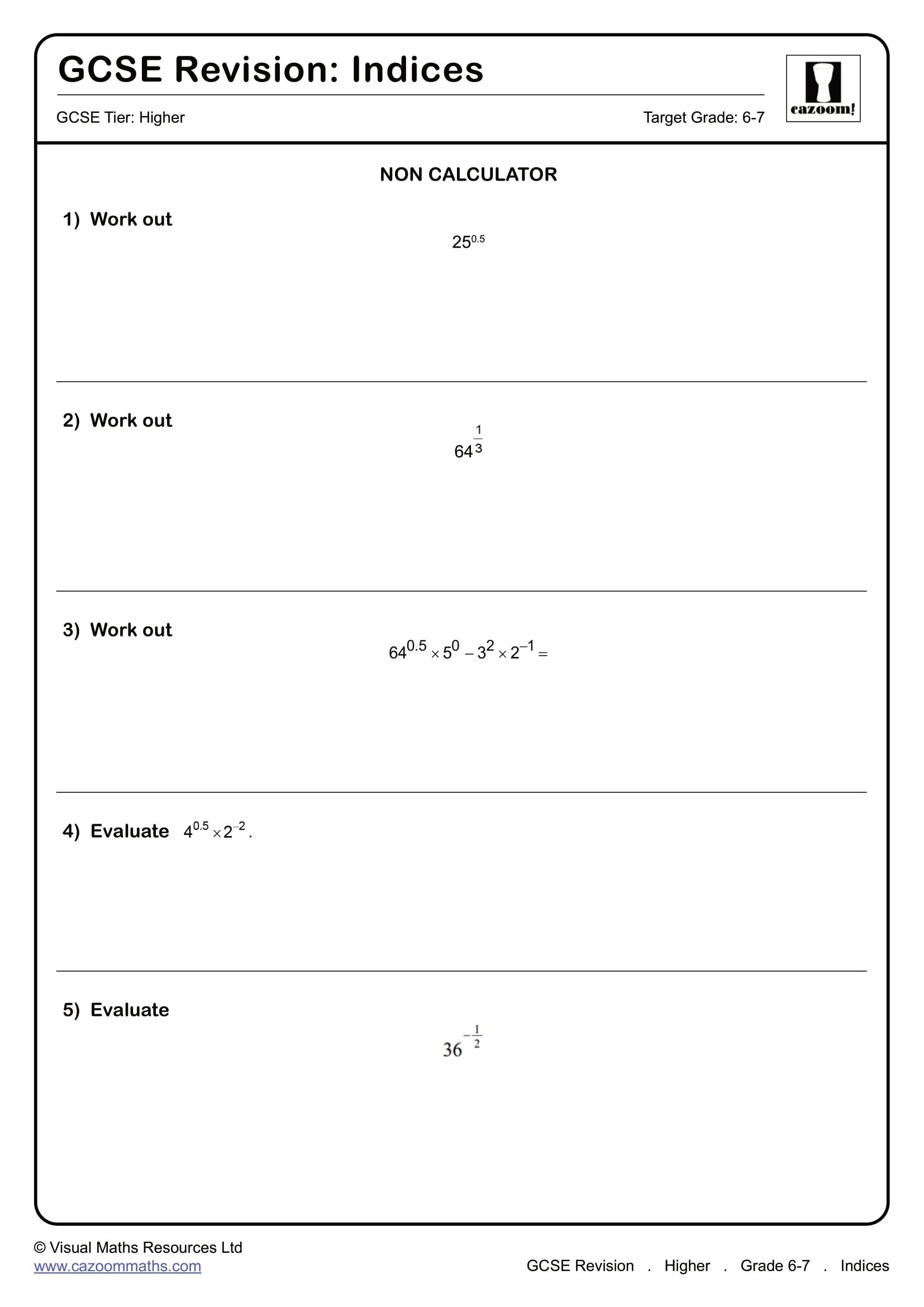Preview of Indices (B)