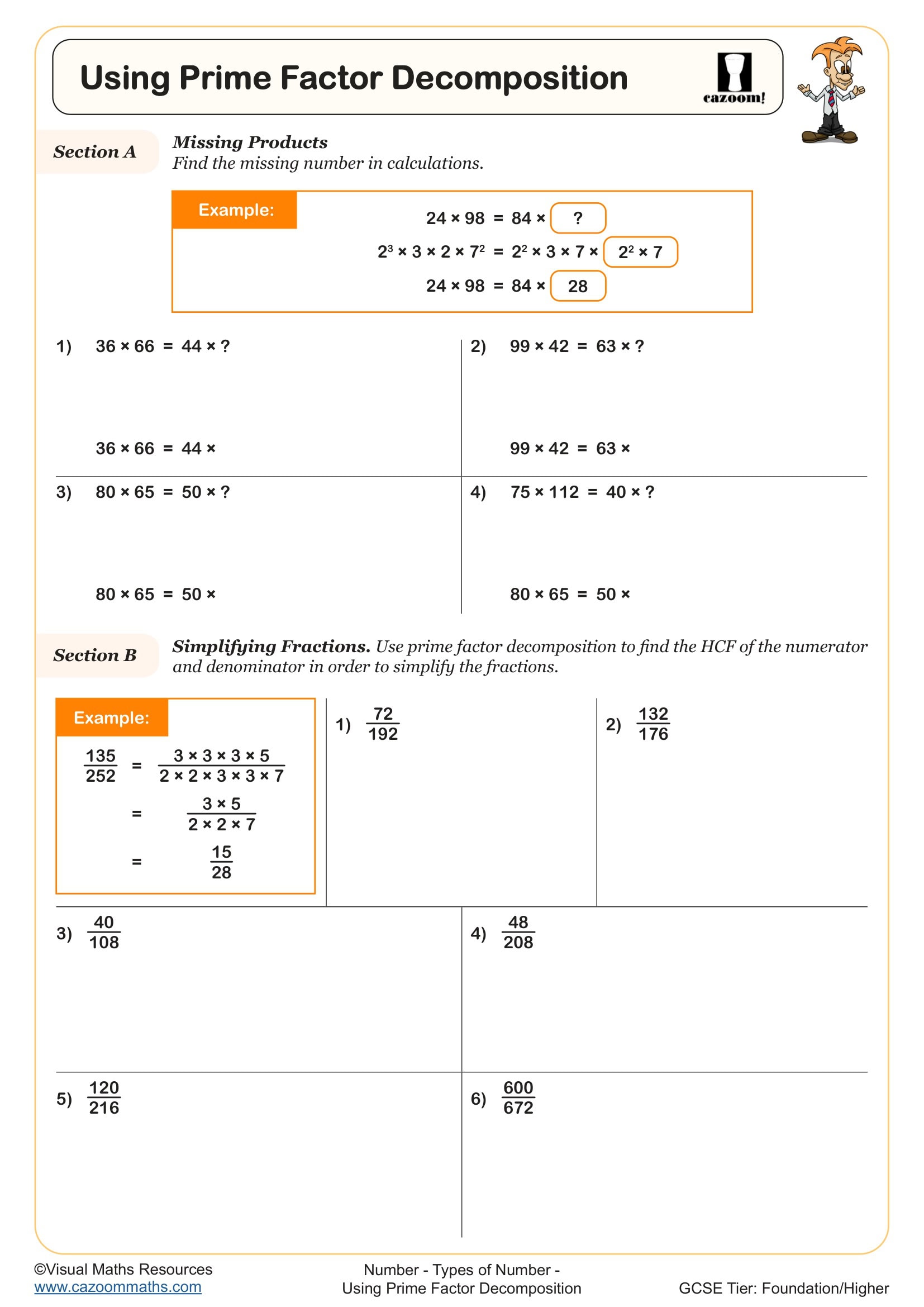 Preview of Using Prime Factor Decomposition