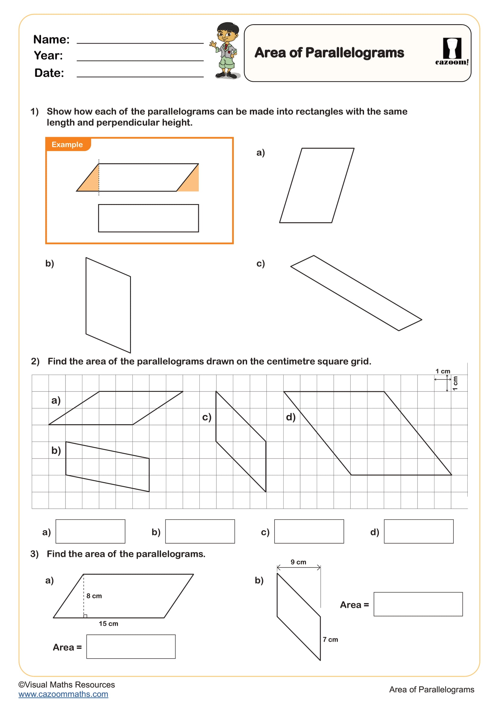 Preview of Area of Parallelograms