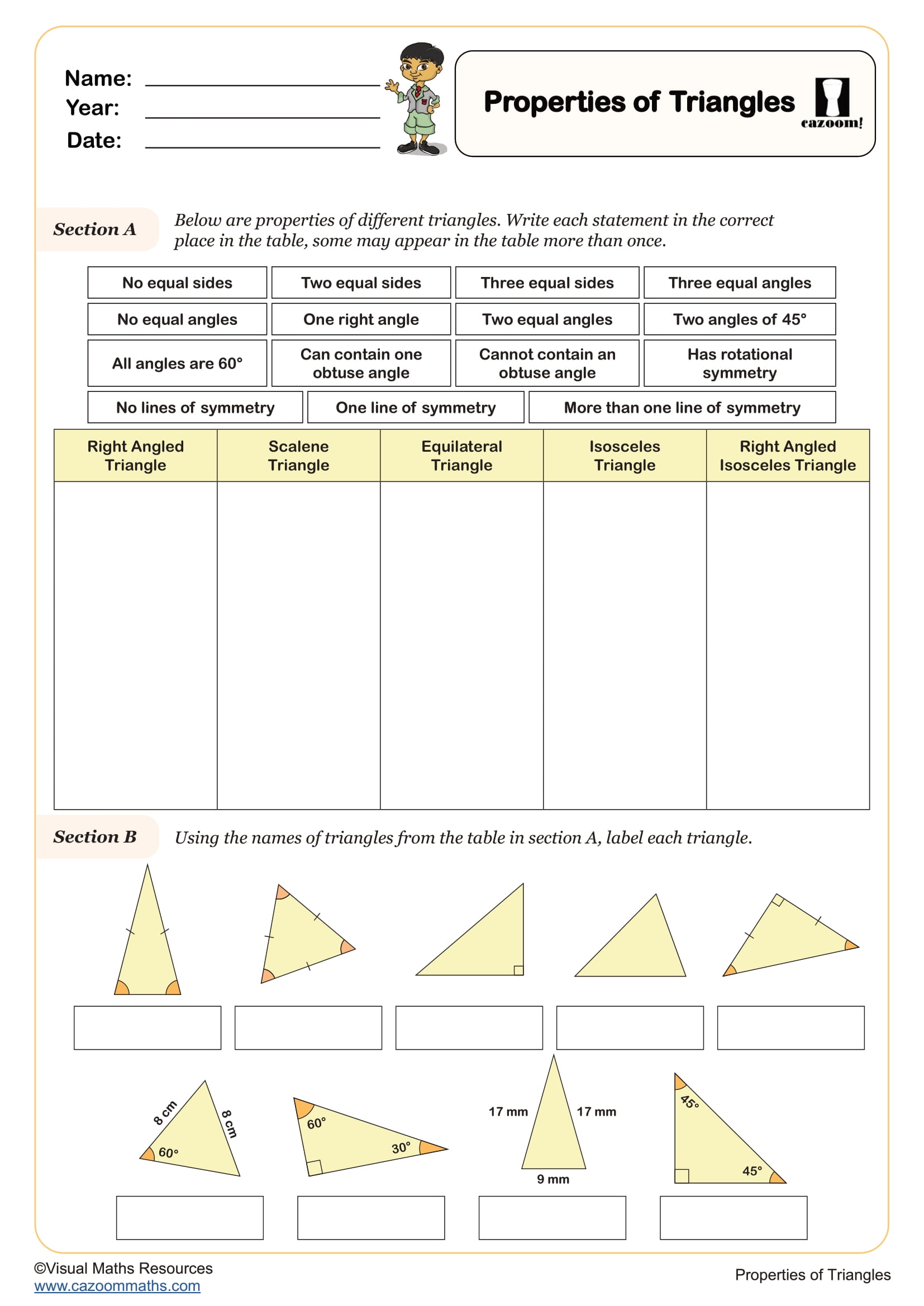 Preview of Properties of triangles