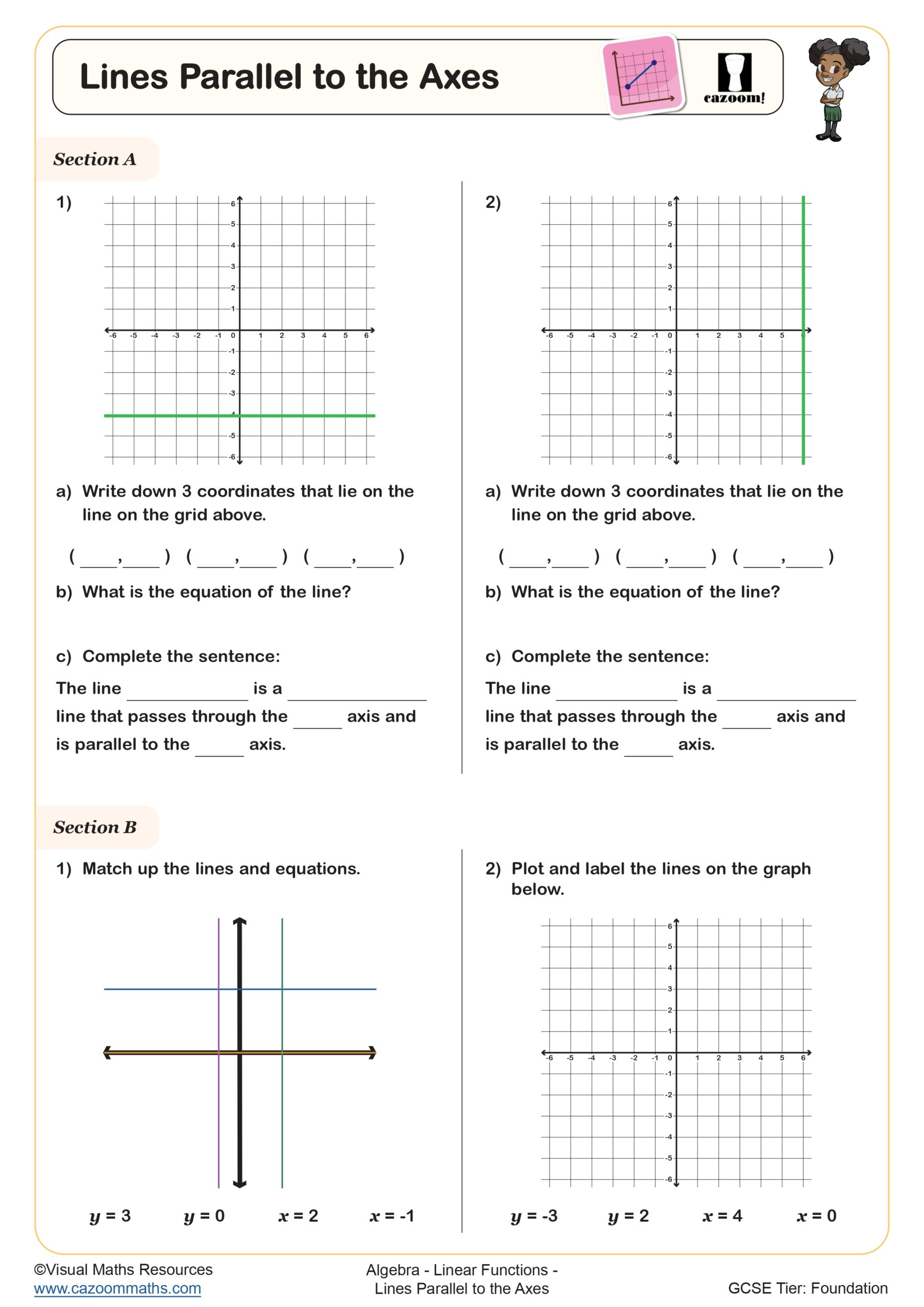 Preview of Lines Parallel to the Axes