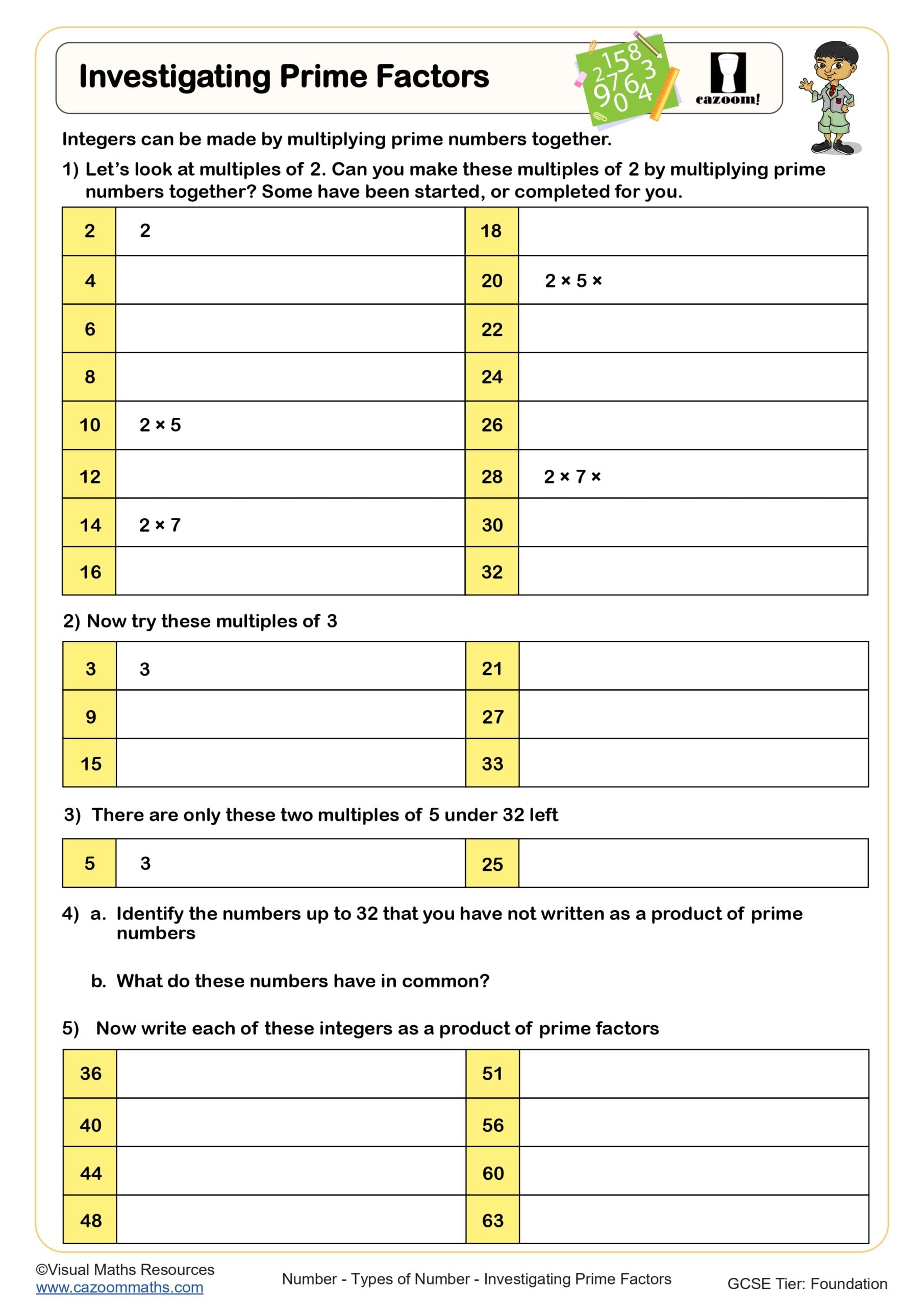 Preview of Investigating Prime Factors