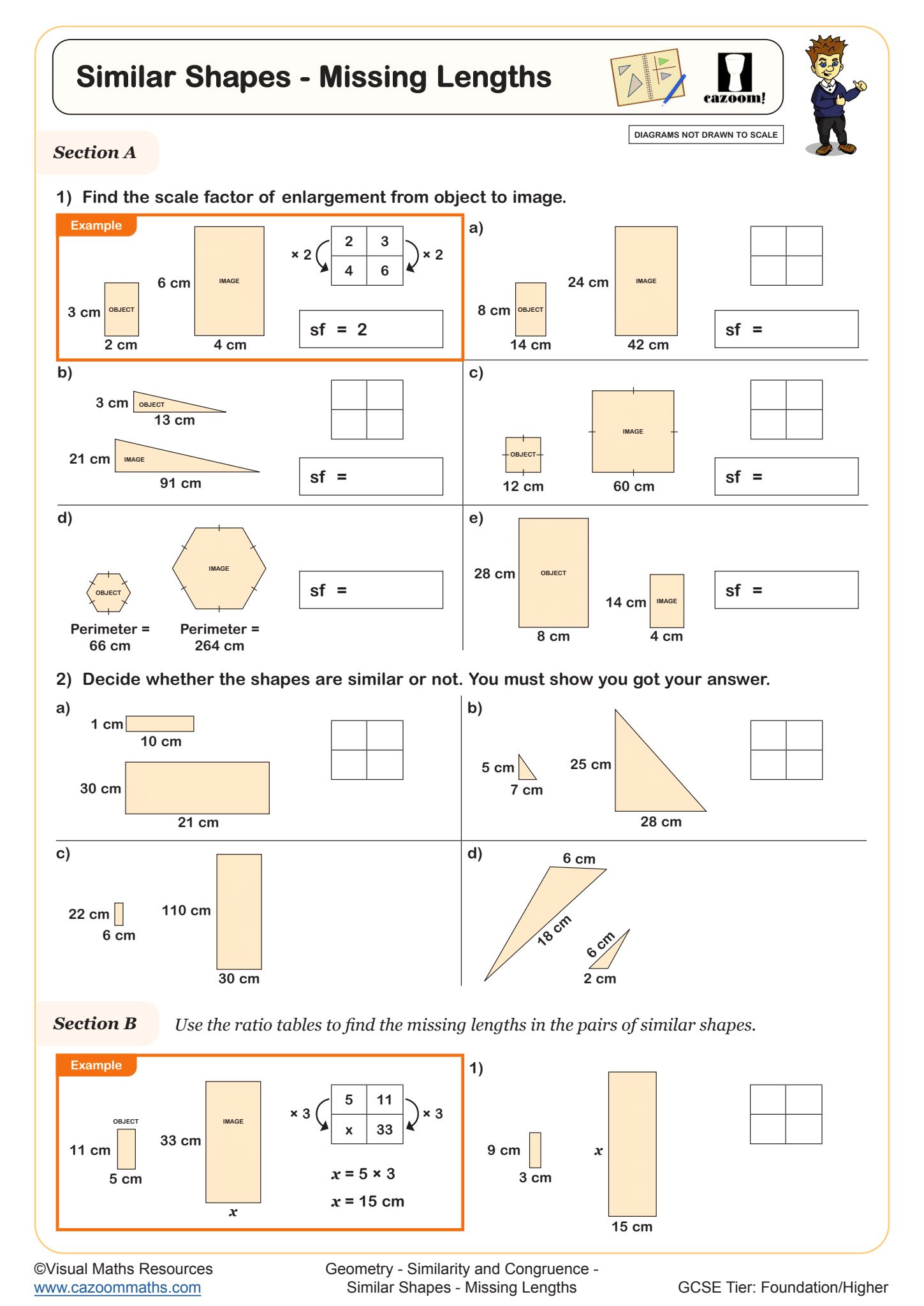 Preview of Similar Shapes - Missing Lengths