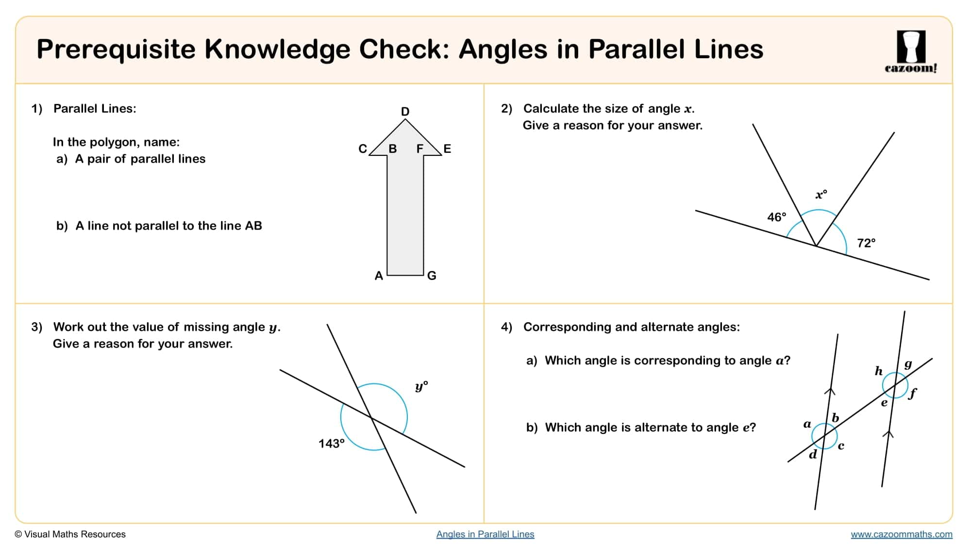 Preview of Angles in Parallel Lines