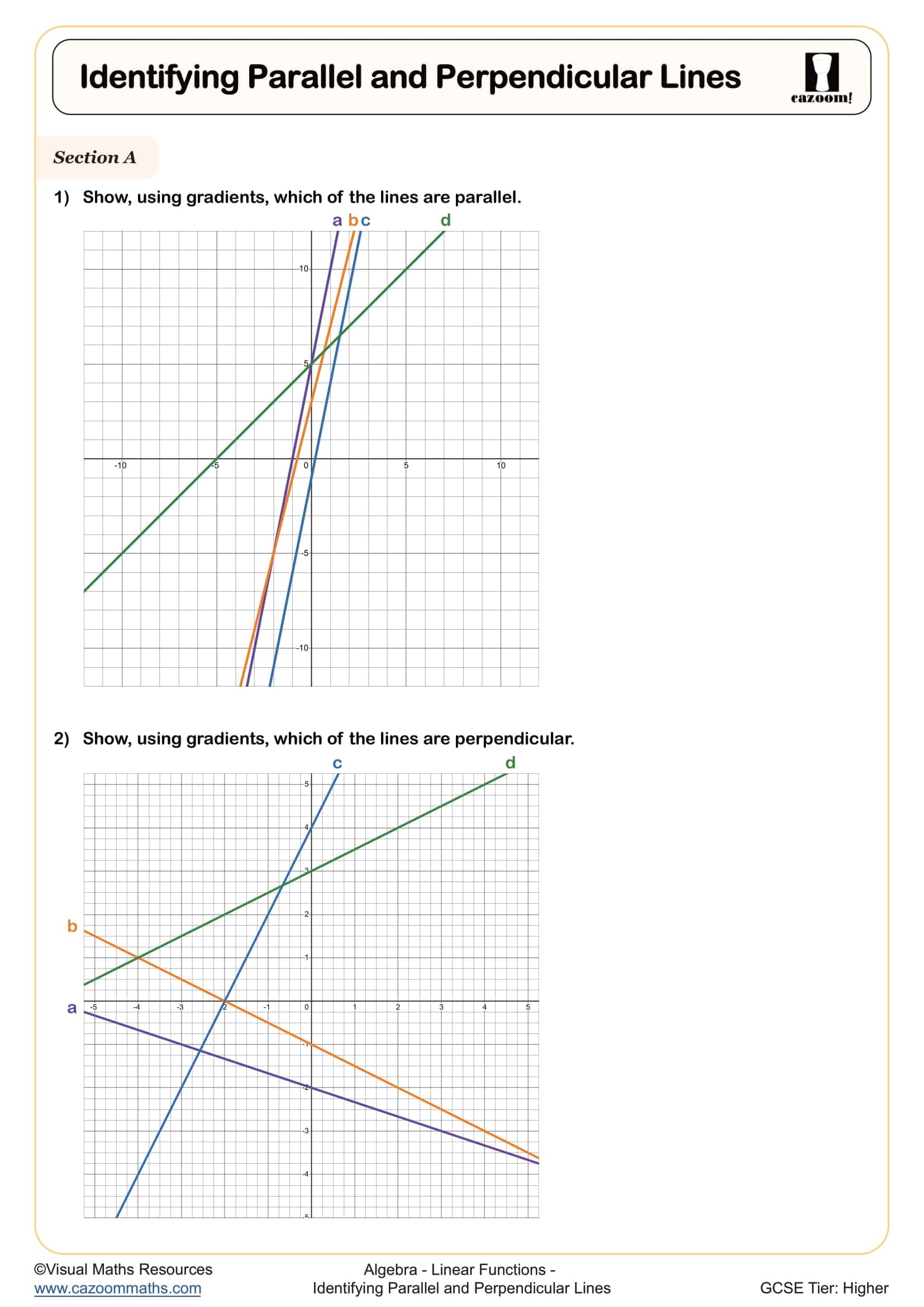 Preview of Identifying Parallel and Perpendicular Lines