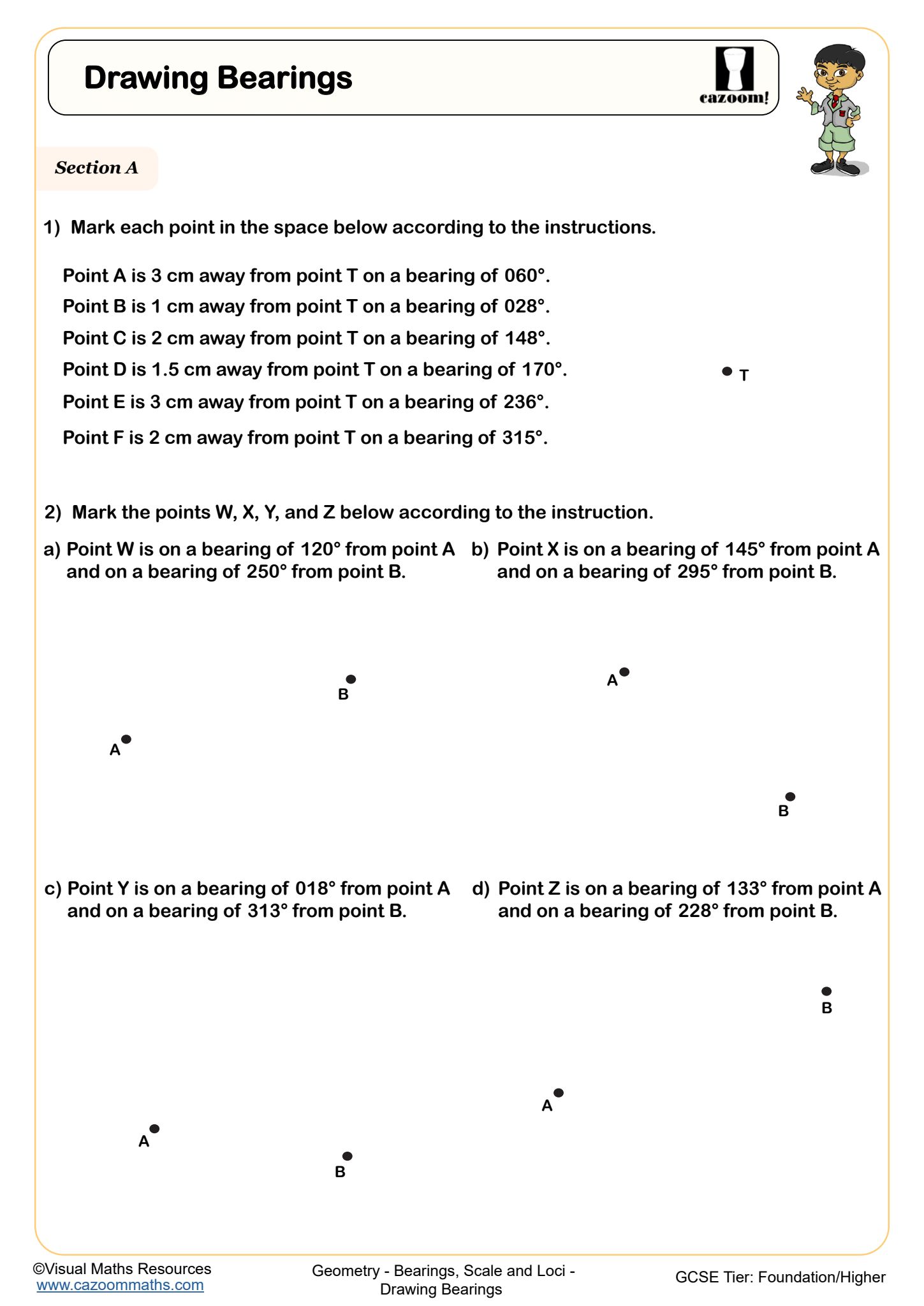 Drawing Bearings worksheet