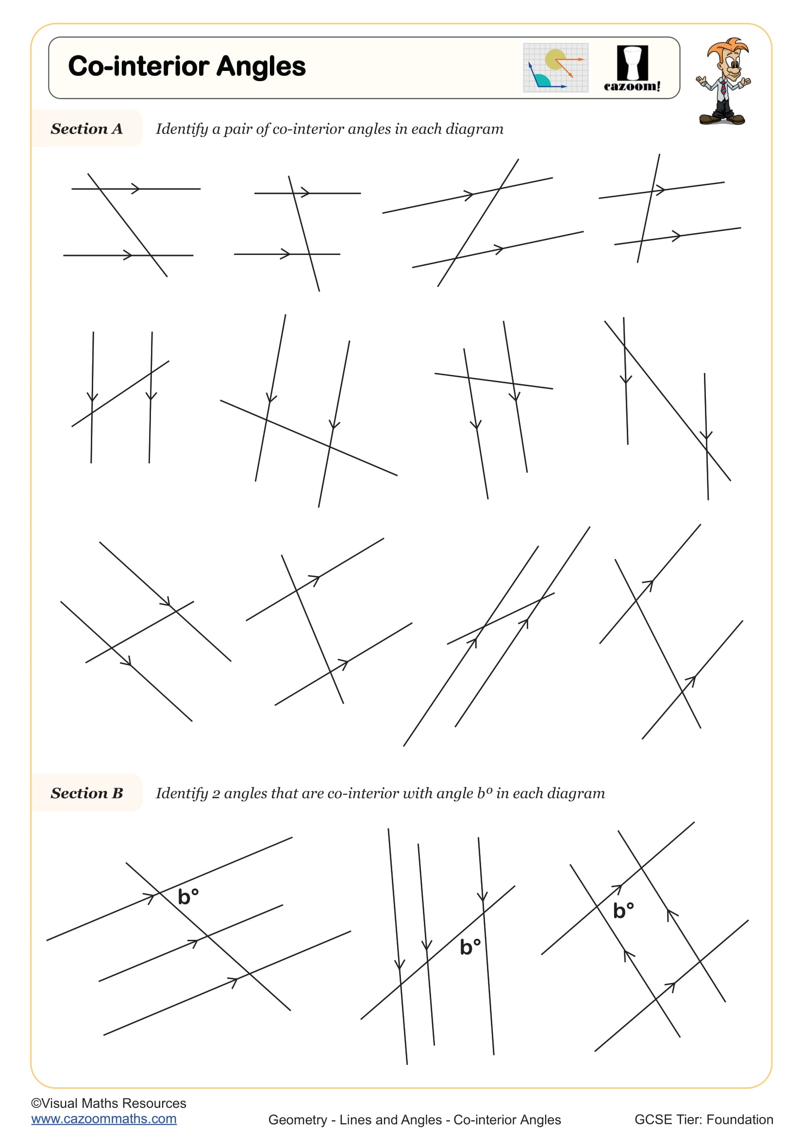Co-interior Angles worksheet