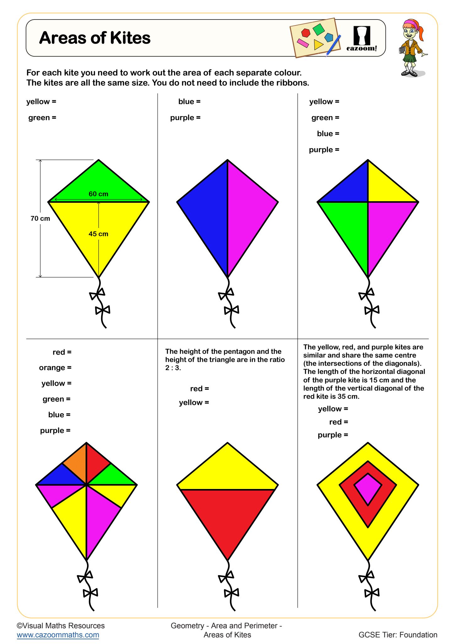 Preview of Areas of Kites
