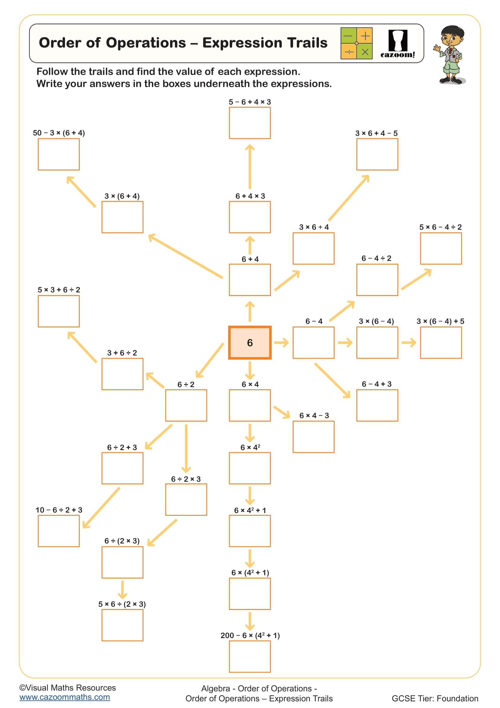 Preview of Order of Operations – Expression Trails