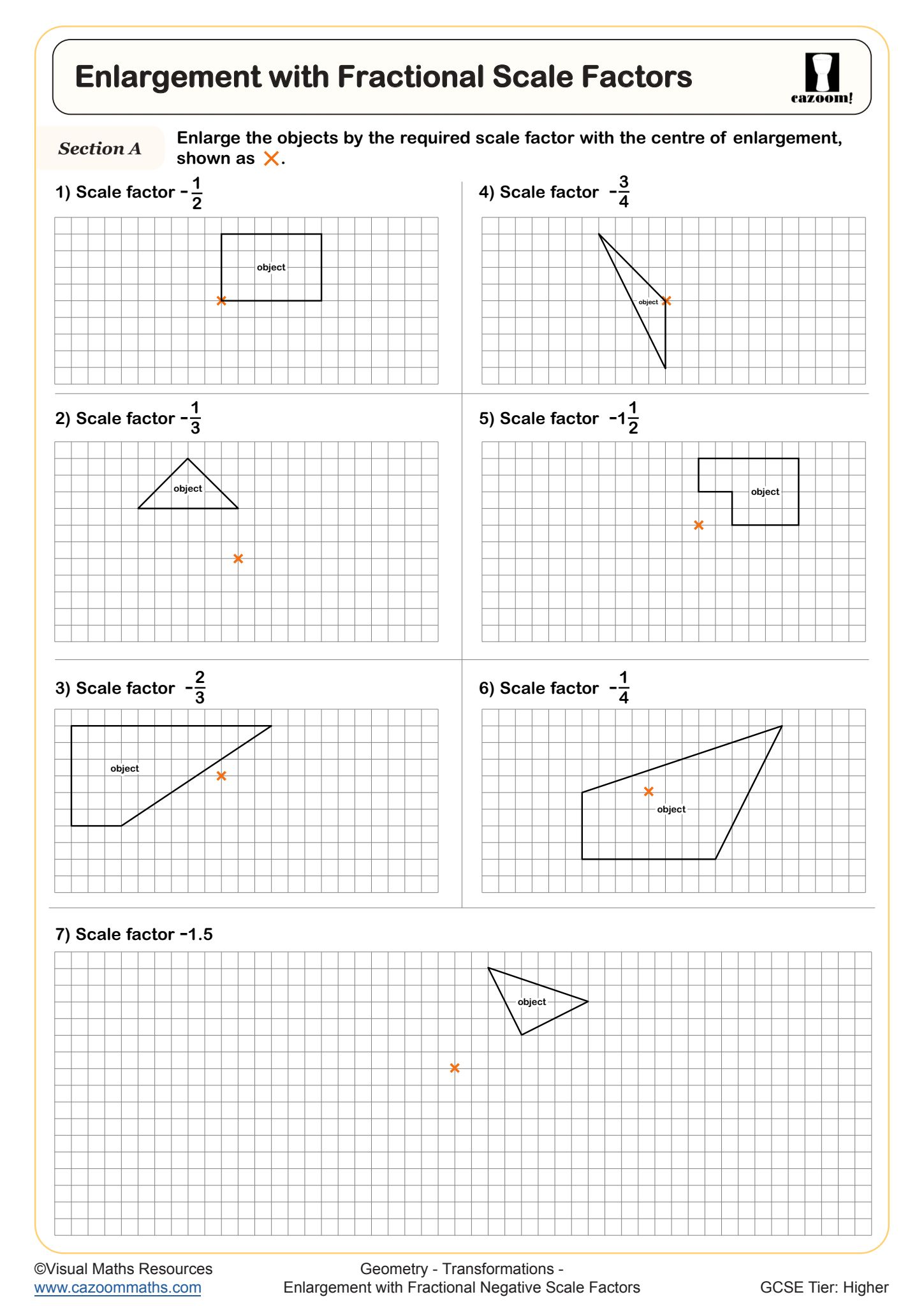 Preview of Enlargement with Fractional Negative Scale Factors