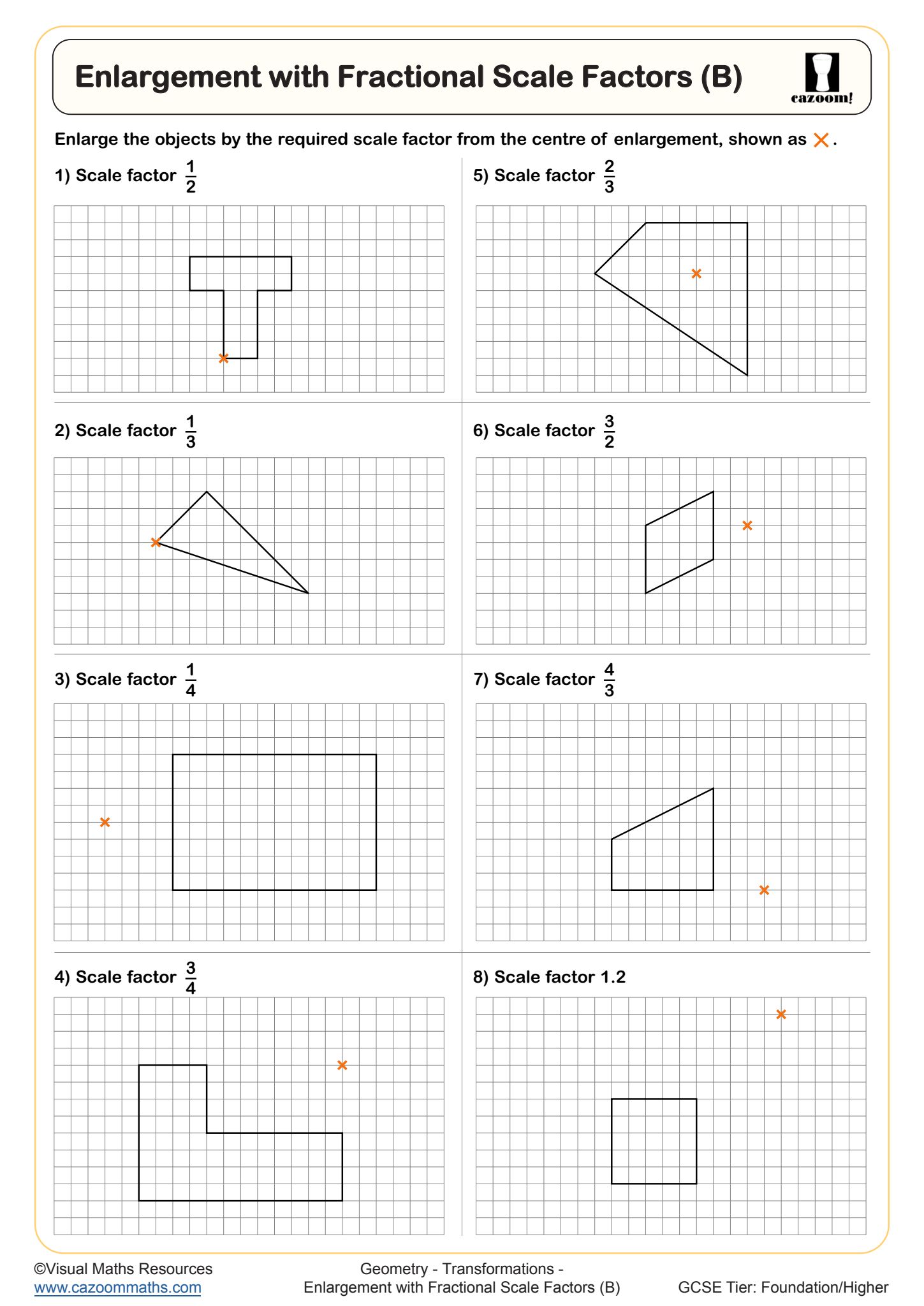 Preview of Enlargement with Fractional Scale Factors (B)