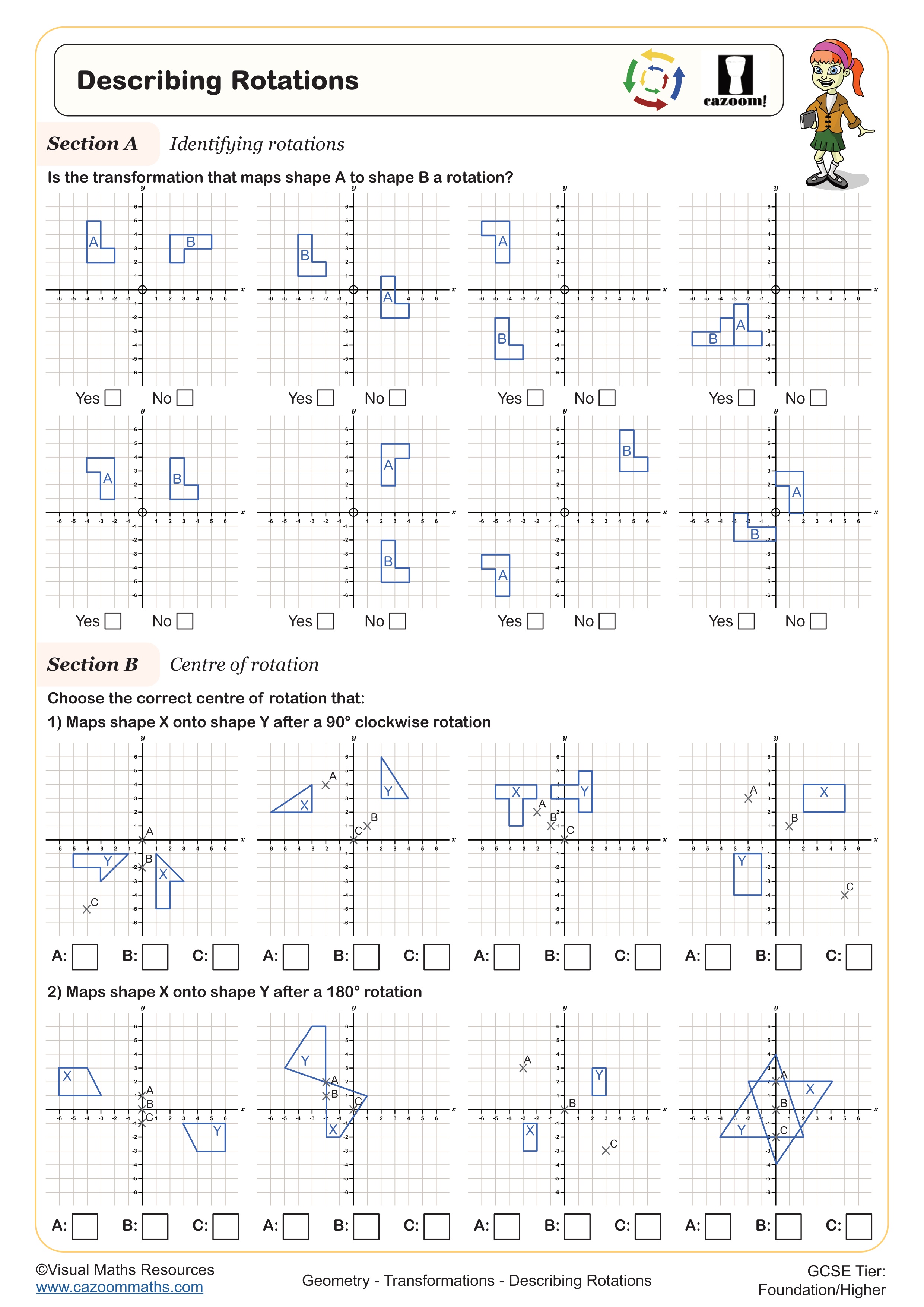 Describing Rotations worksheet